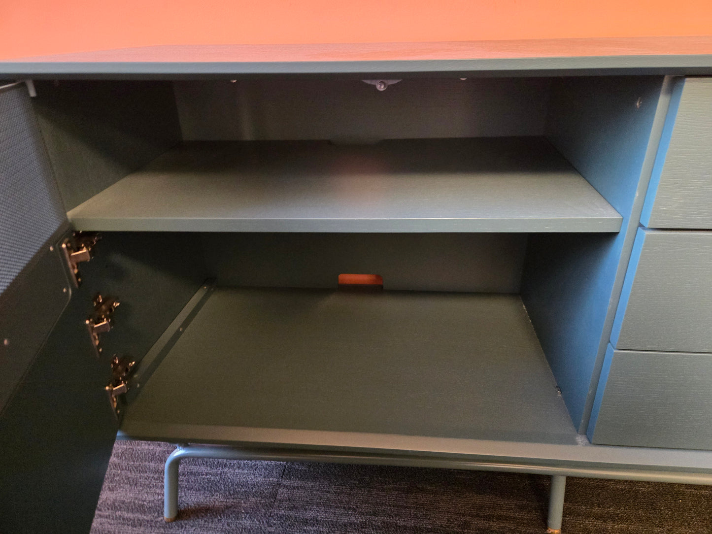 Blu Dot Dang 1Door-3Drawer Console in Teal