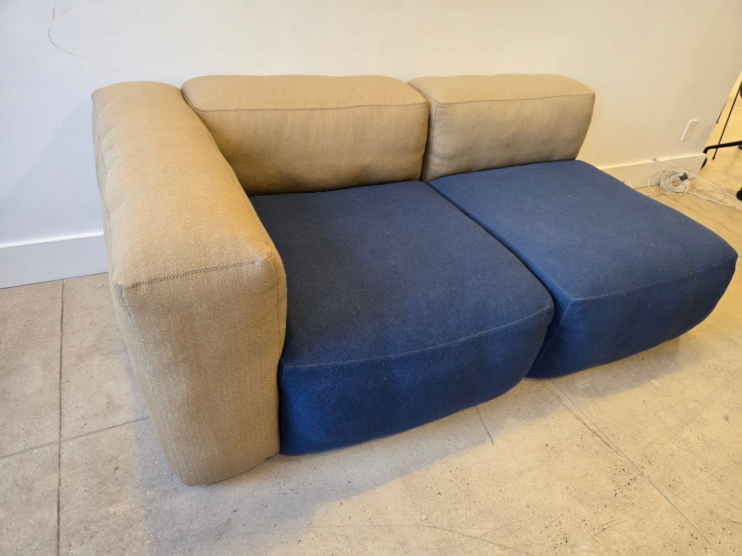 HAY Mags Soft 2-Piece Section Sofa in Beige-Blue