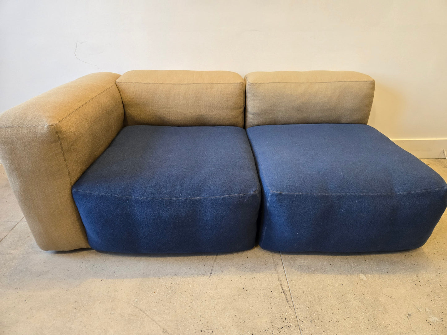 HAY Mags Soft 2-Piece Section Sofa in Beige-Blue