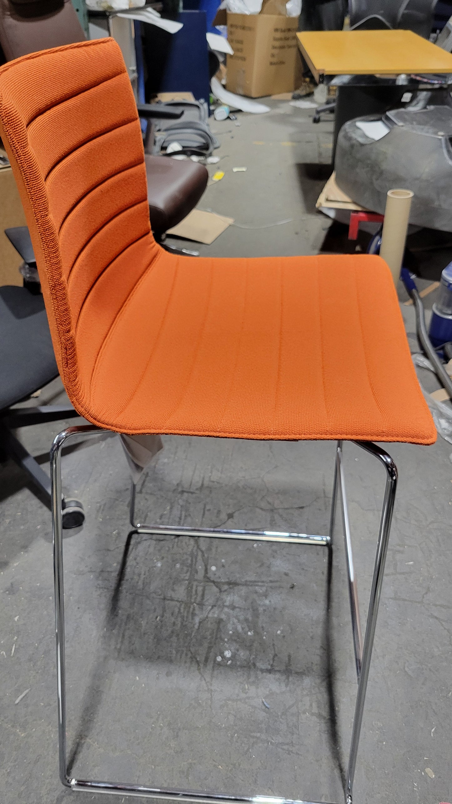 Arper Catifa 46 Upholstered Bar Height Stool in Orange (New)