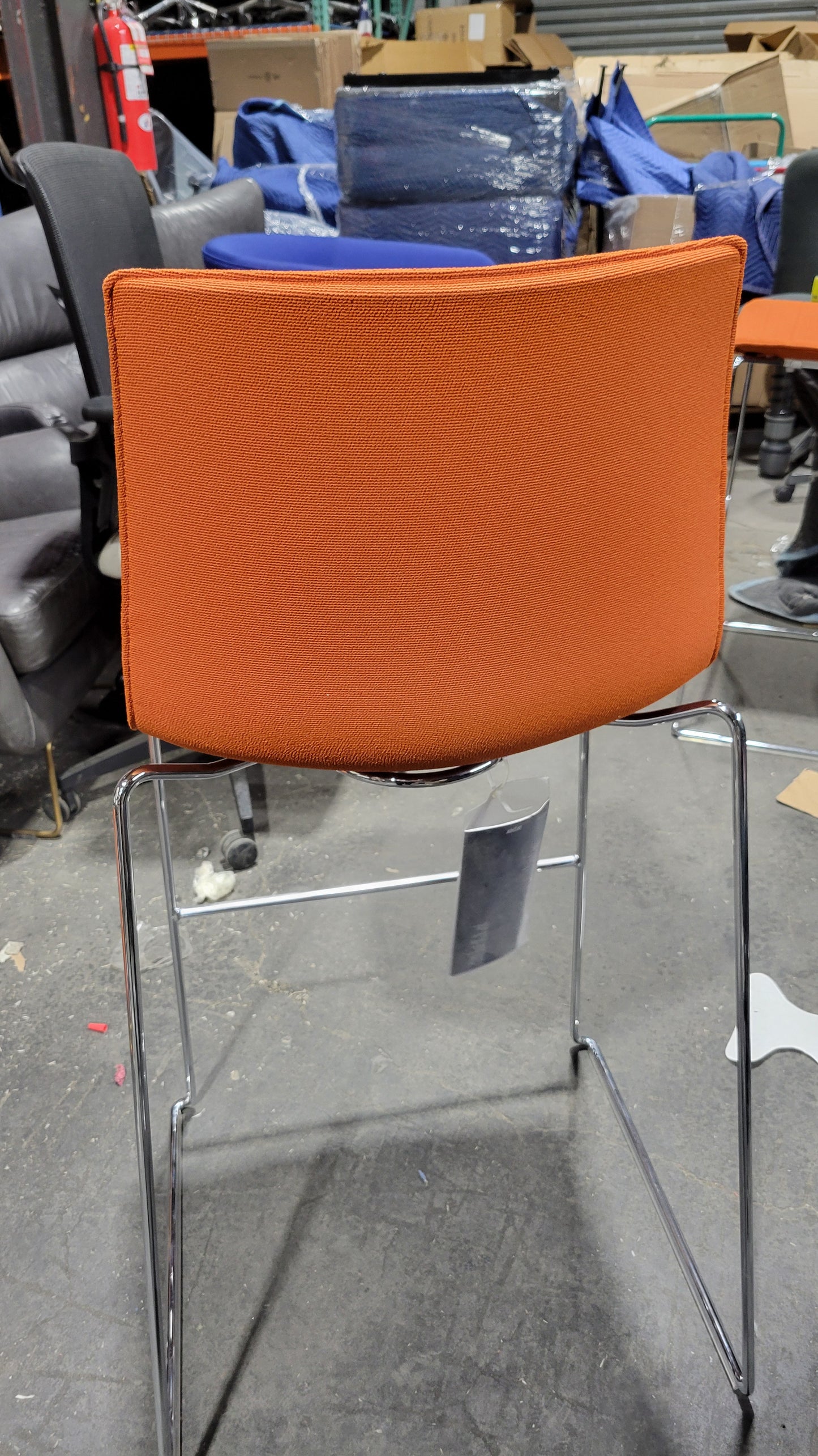 Arper Catifa 46 Upholstered Bar Height Stool in Orange (New)