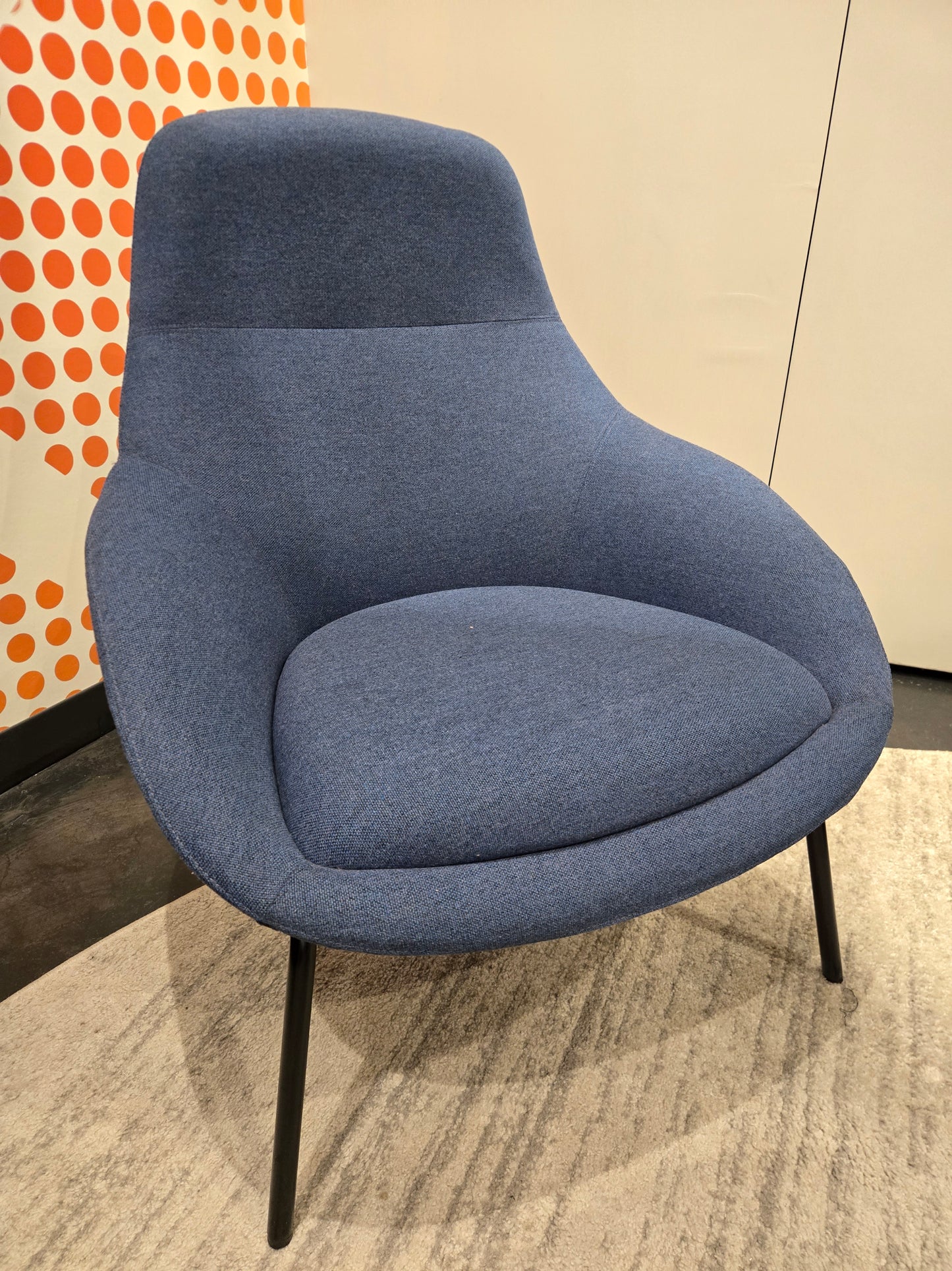 Herman Miller Naughtone Always Lounge Chair in Blue Fabric