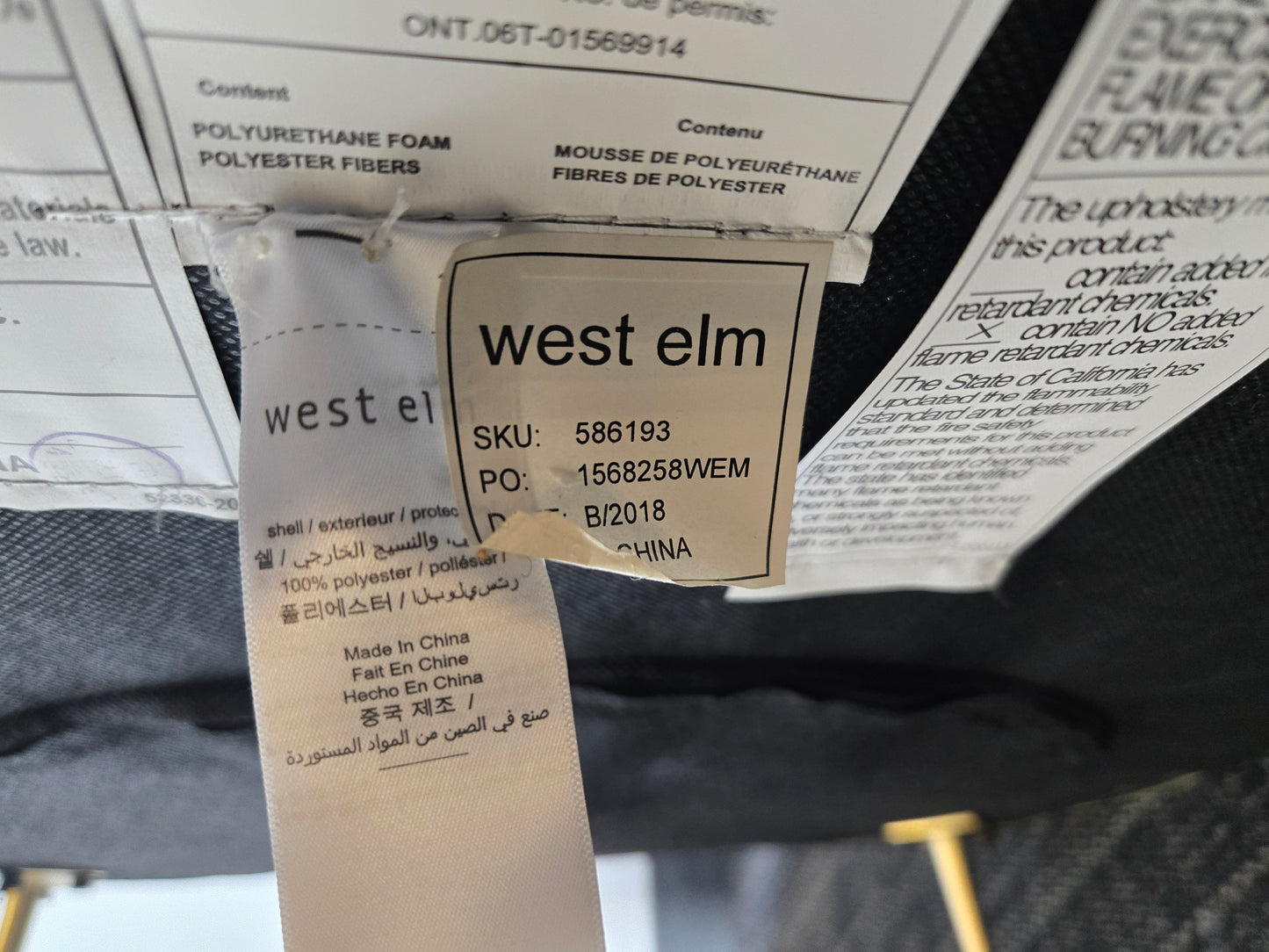 West Elm Carlo Mid-Century Lounge Chair in Green Velour