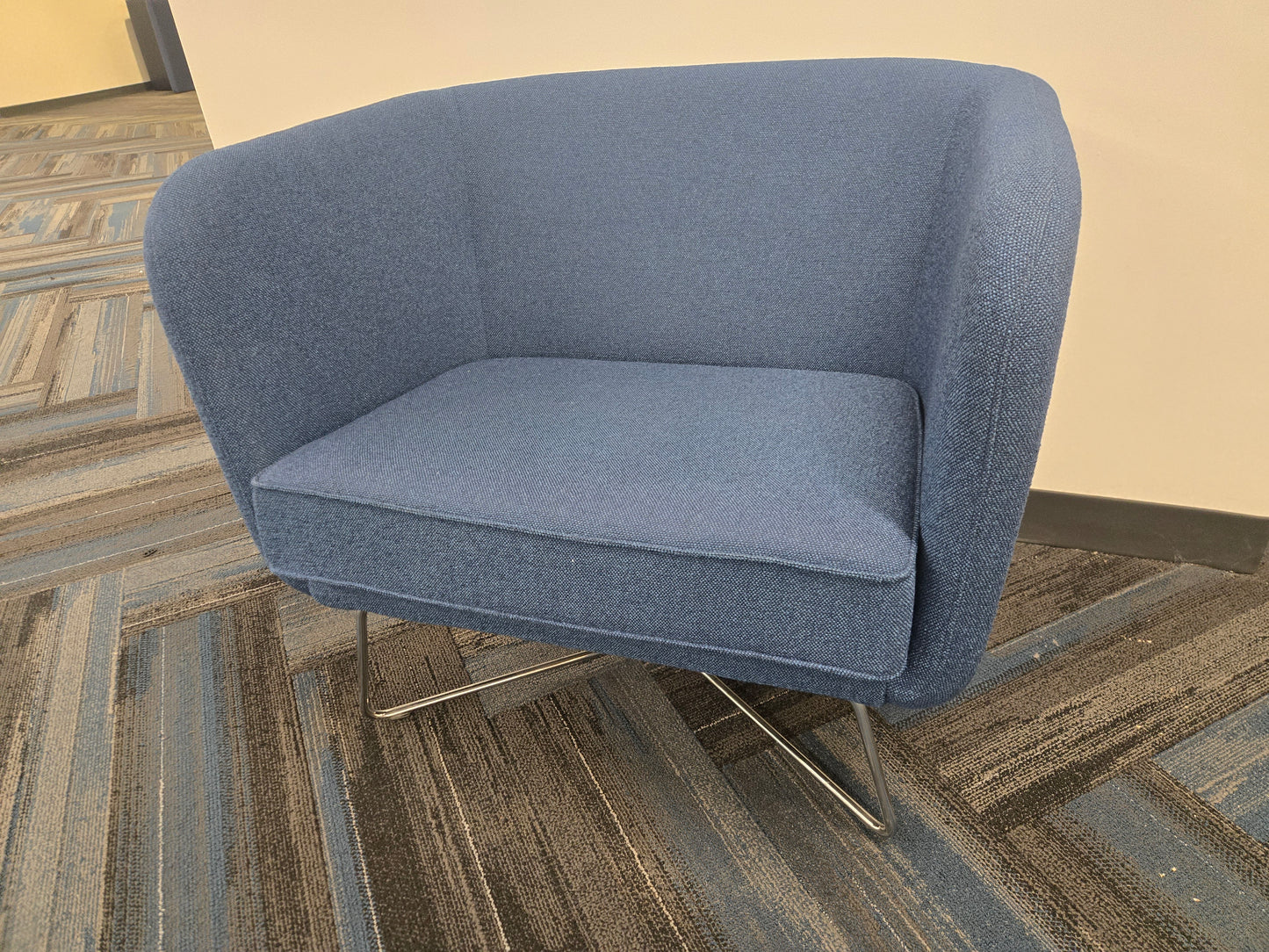 Knoll Rockwell Unscripted Club Chair in Blue Fabric
