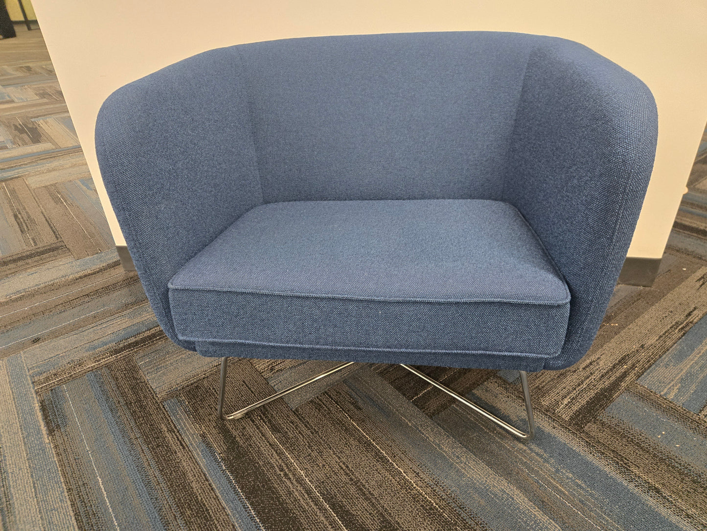 Knoll Rockwell Unscripted Club Chair in Blue Fabric