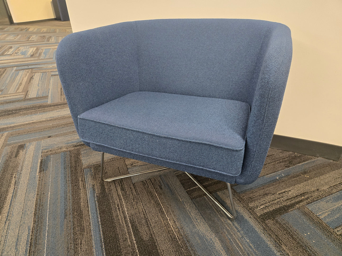 Knoll Rockwell Unscripted Club Chair in Blue Fabric