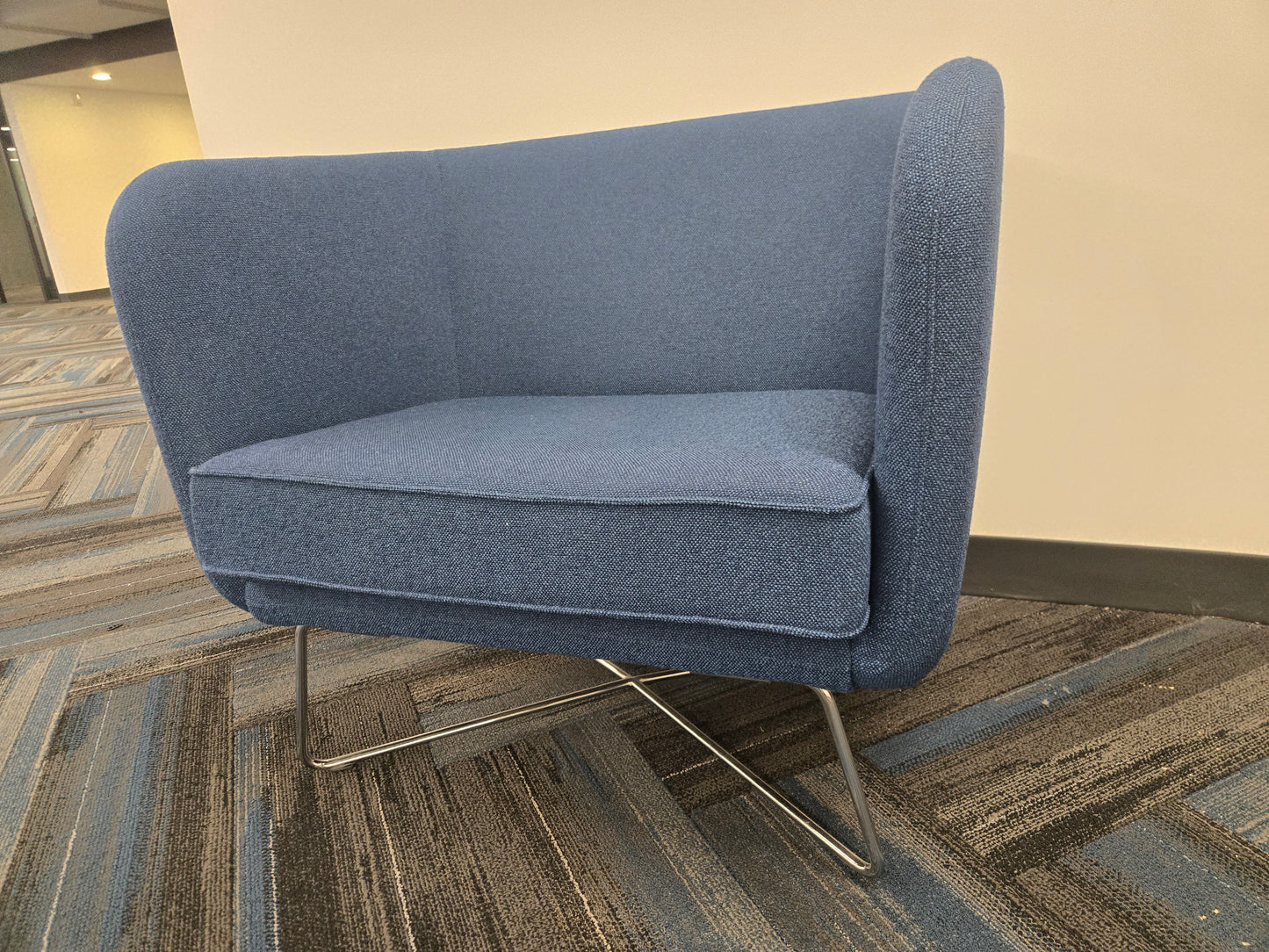 Knoll Rockwell Unscripted Club Chair in Blue Fabric