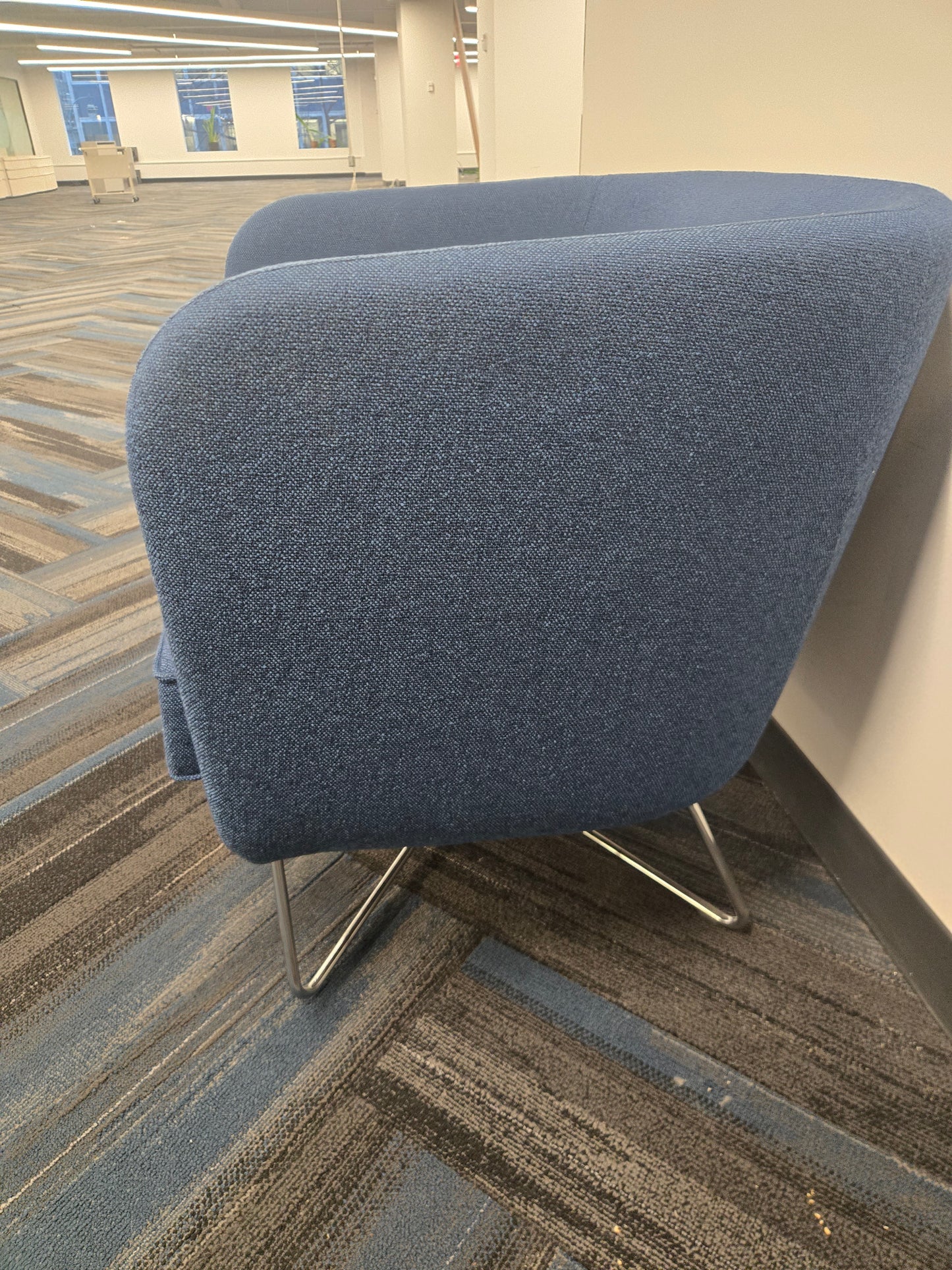 Knoll Rockwell Unscripted Club Chair in Blue Fabric