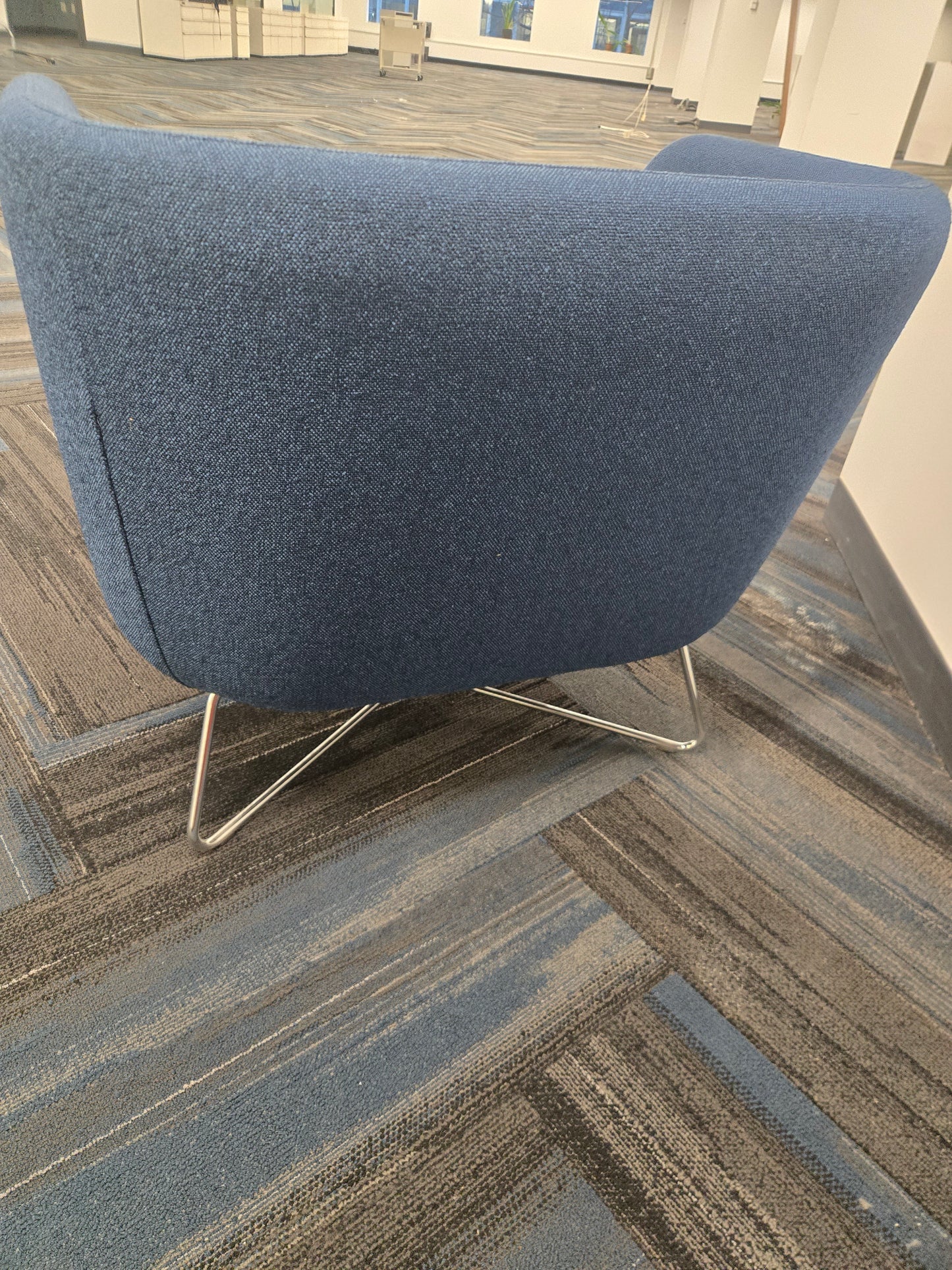 Knoll Rockwell Unscripted Club Chair in Blue Fabric