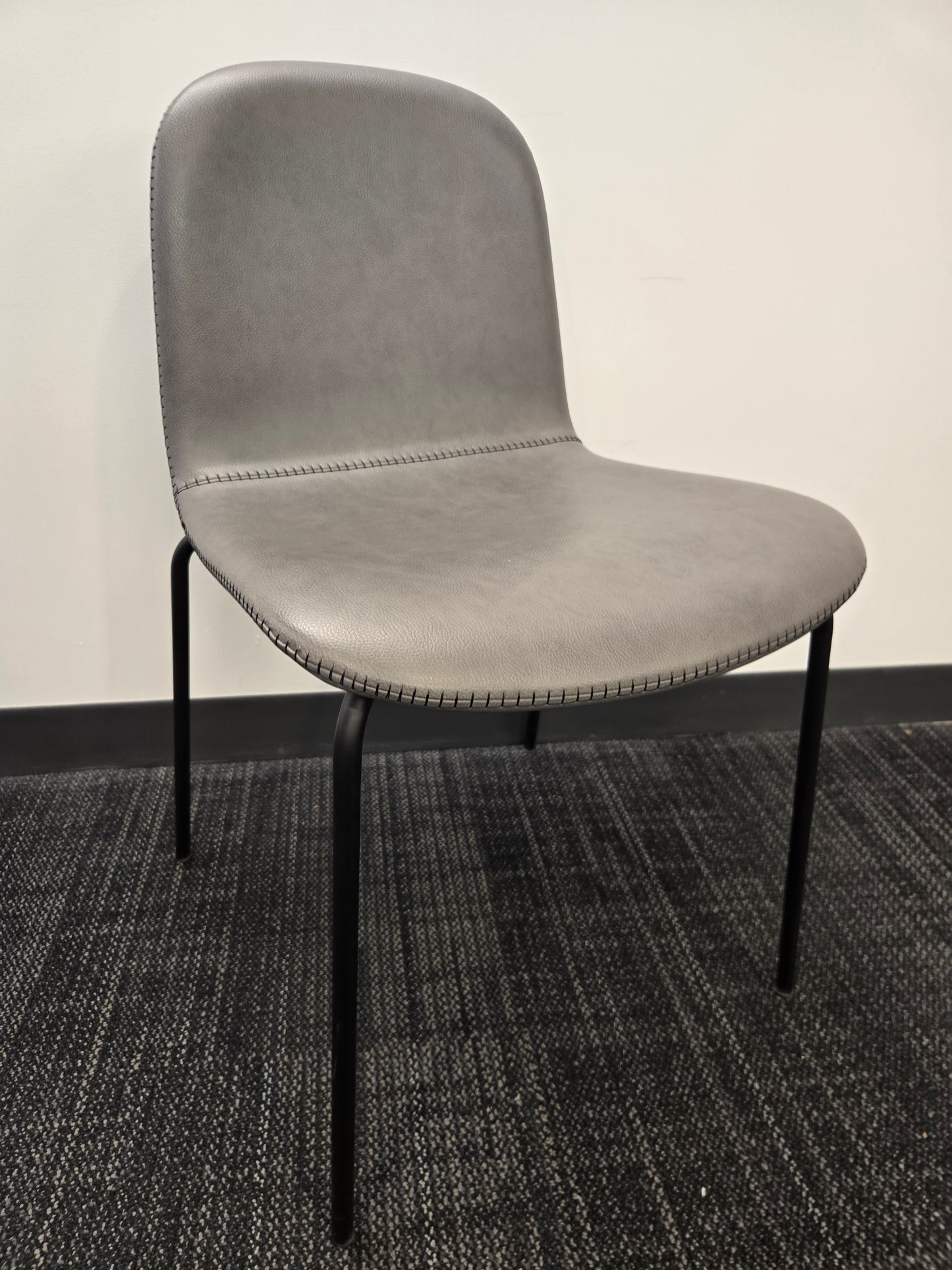 CB2 Primitivo Chair in Grey Faux Leather