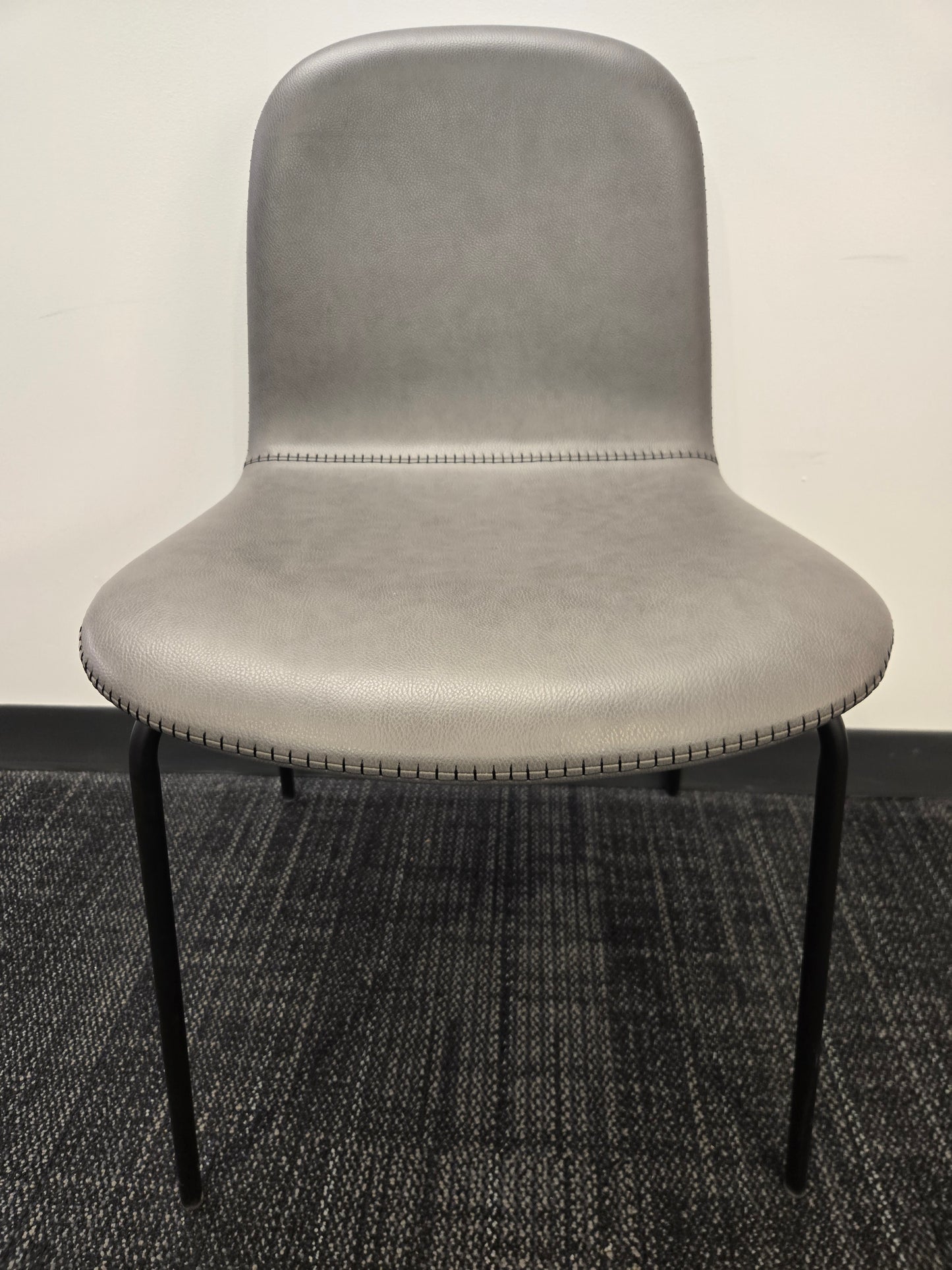CB2 Primitivo Chair in Grey Faux Leather