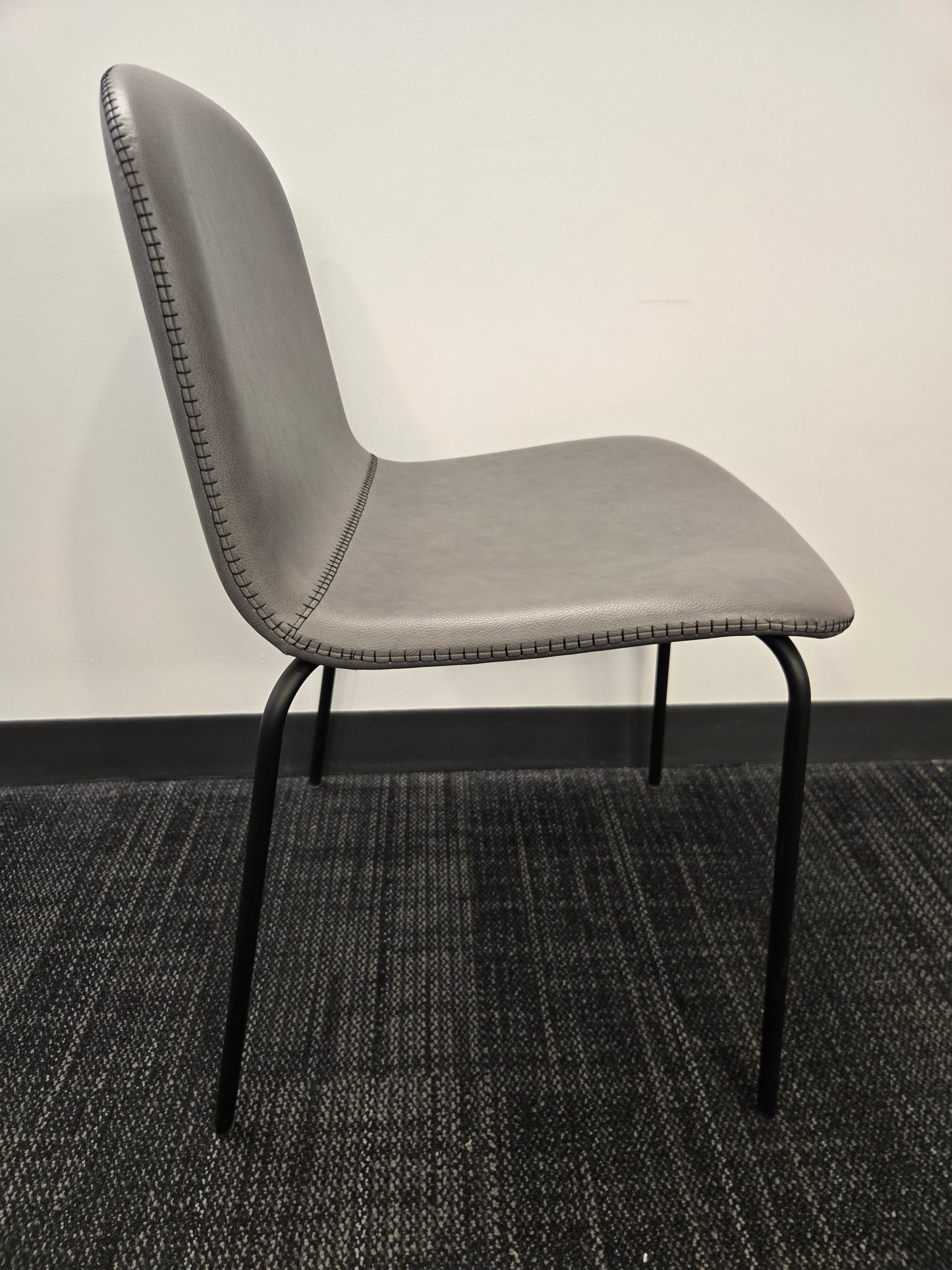 CB2 Primitivo Chair in Grey Faux Leather