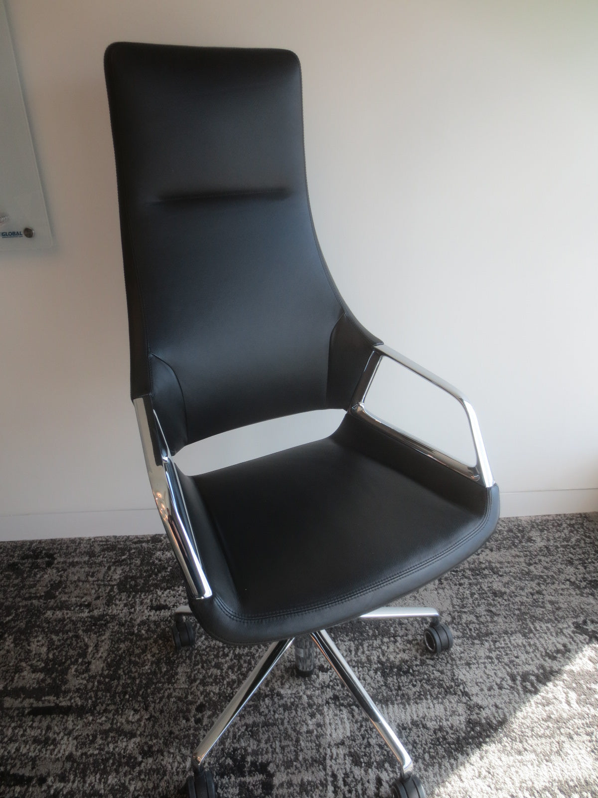 Wilkhahn Graph High Back Executive Chair in Black Leather