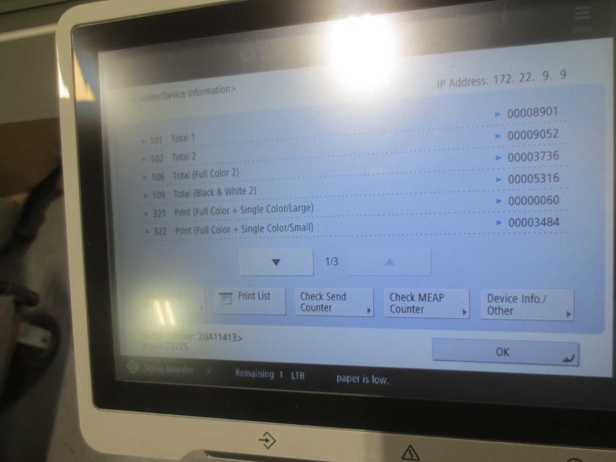 Canon ImageRunner Advance DX C3725i Color Multifunction Copier Printer Scanner