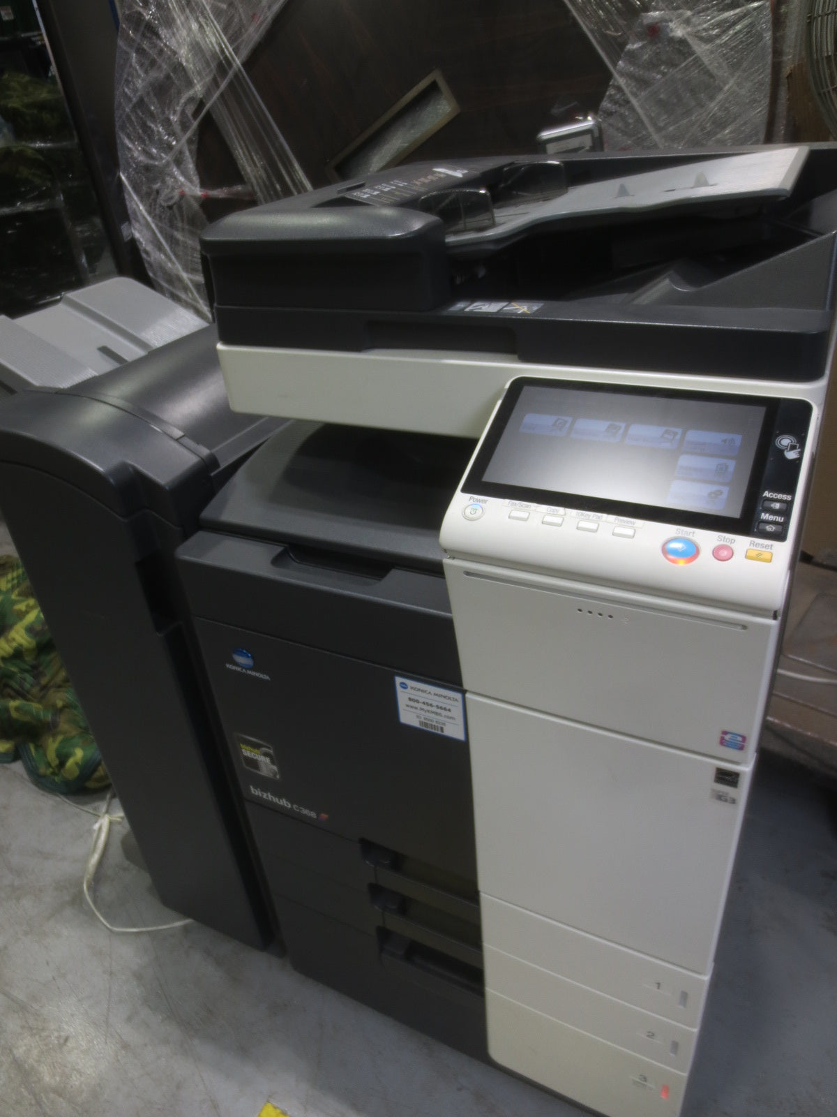 Konica Minolta Bizhub C368 Color Multifunction Copier Printer Scanner with Finisher