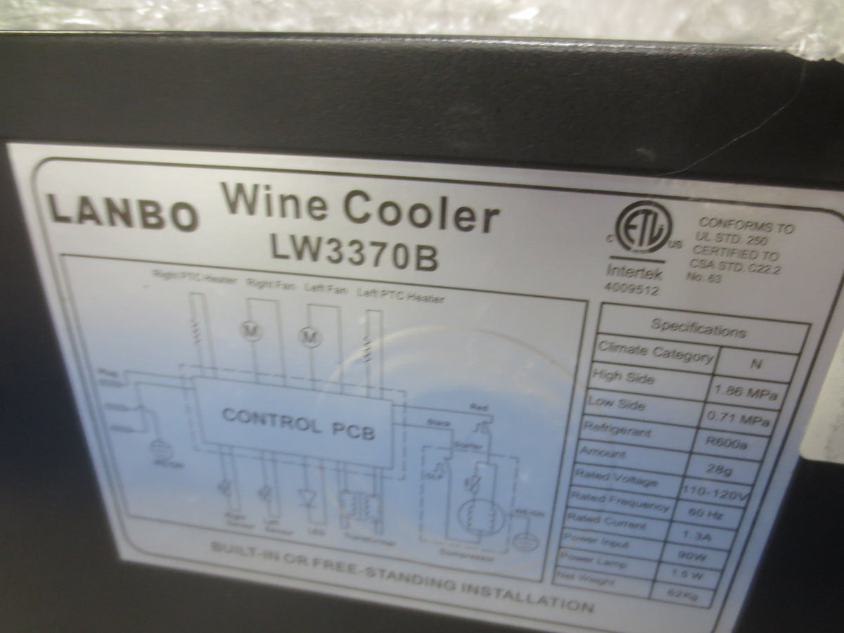 LANBO LW3370B Dual Zone Built-In or Freestanding Wine Cooler Refrigerator