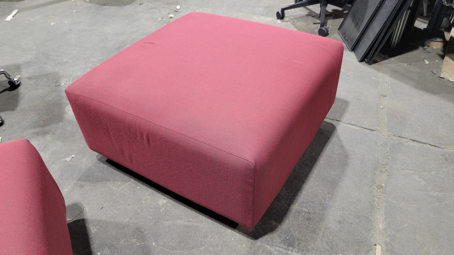 Stylex Lounge Ottoman / Modular Seat in Red Fabric
