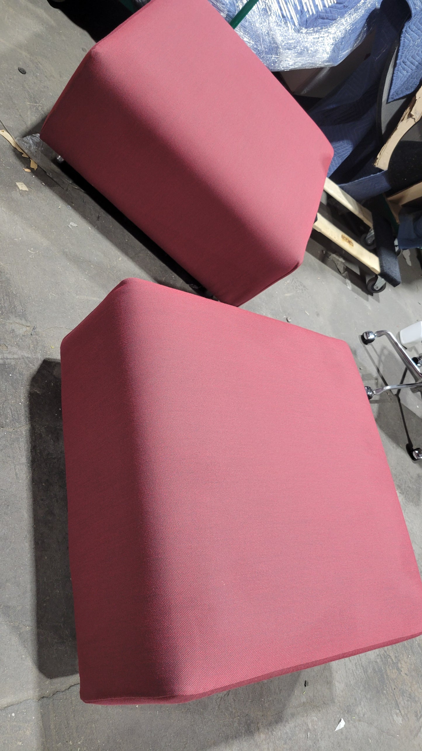 Stylex Lounge Ottoman / Modular Seat in Red Fabric