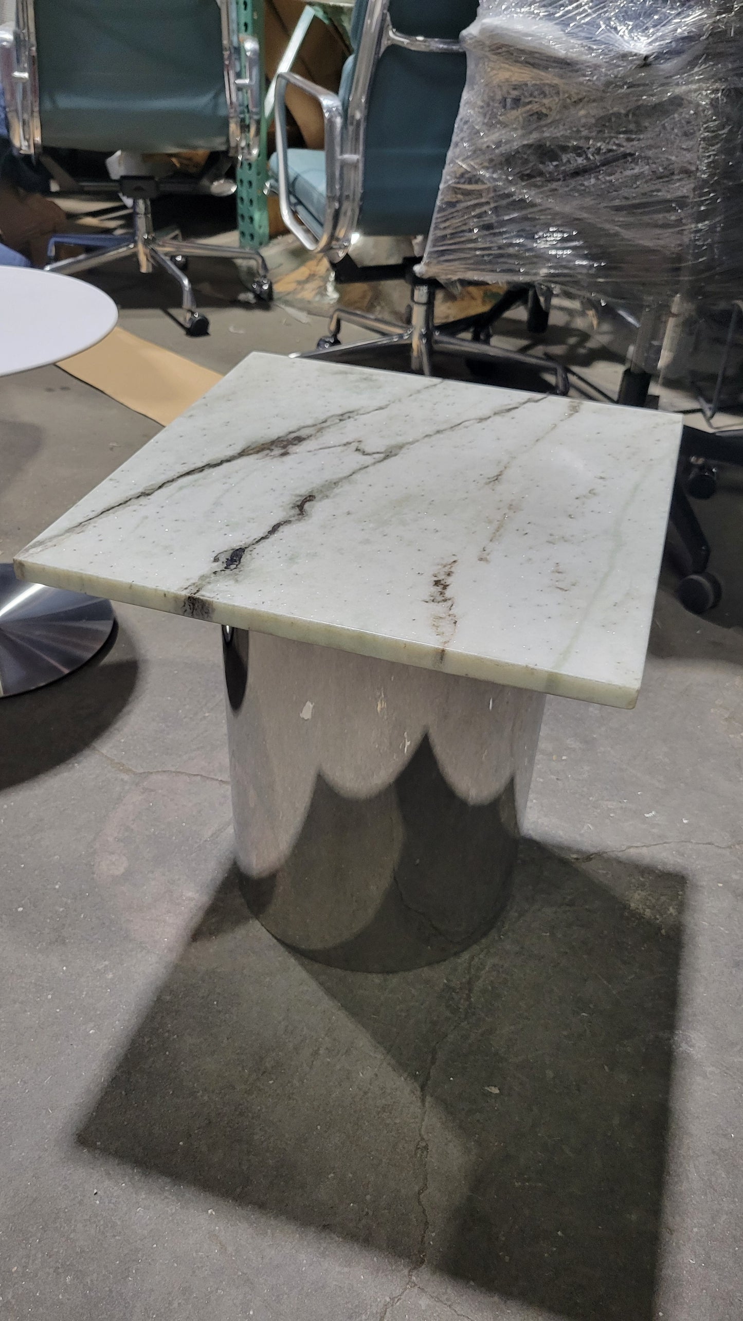CB2 Luca Modern Marble Side Table