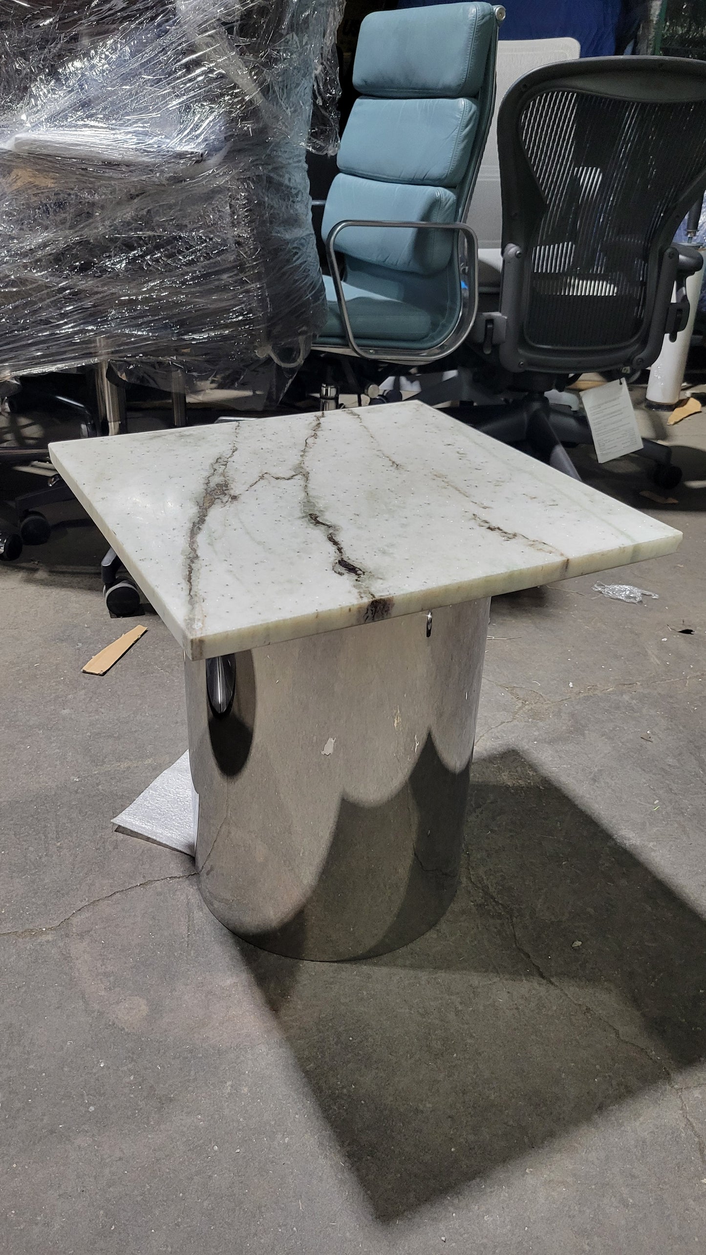 CB2 Luca Modern Marble Side Table