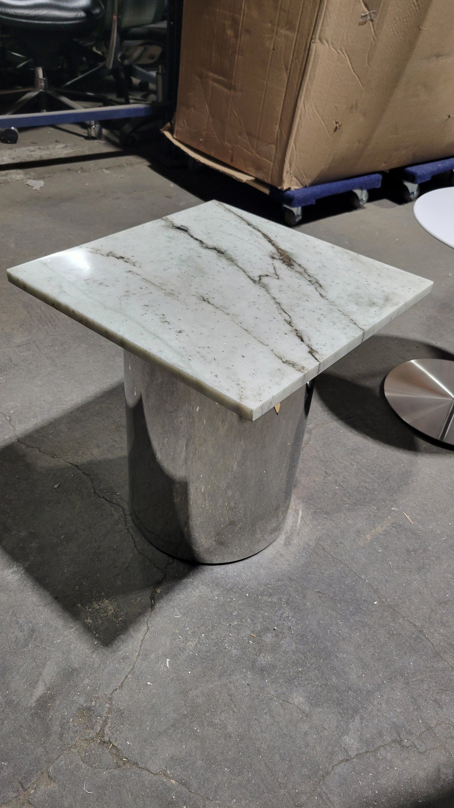 CB2 Luca Modern Marble Side Table