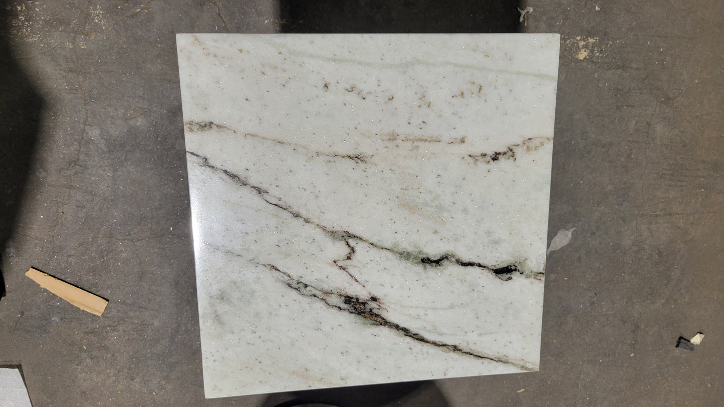 CB2 Luca Modern Marble Side Table