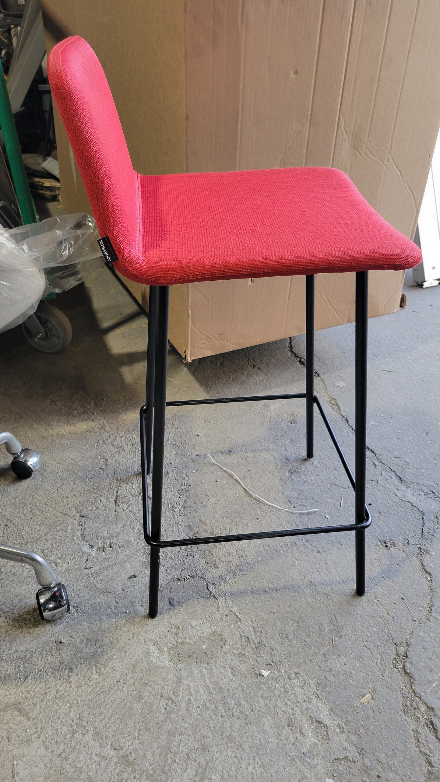 Johanson Design Mind Counter Height Stool in Red Fabric