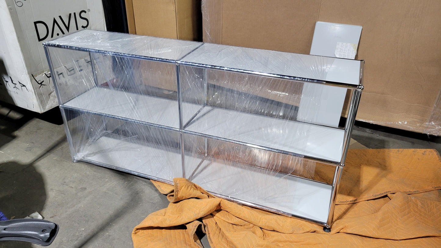 USM Haller 2x2 4-Shelf Bookcase in Light Grey