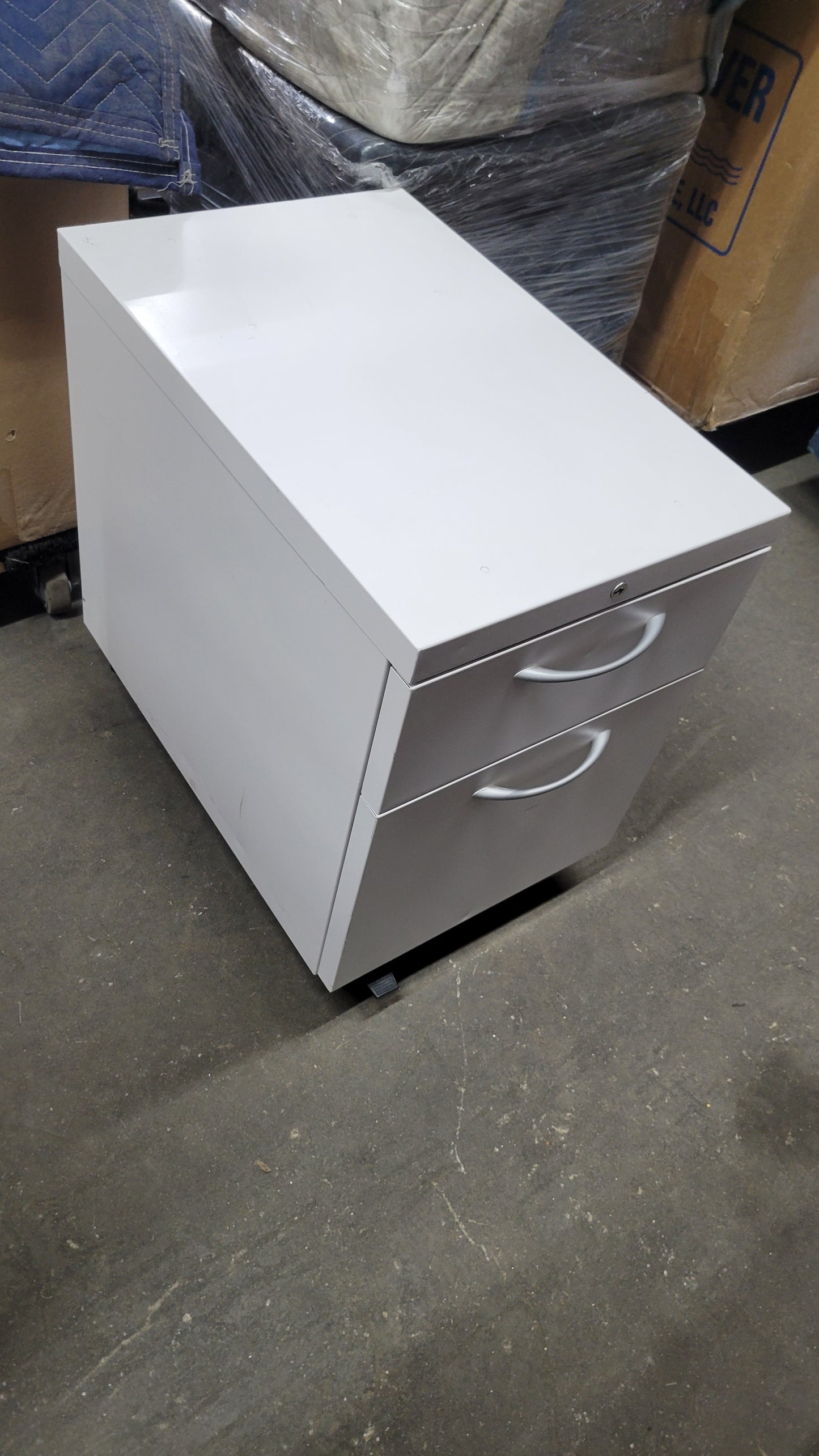 Steelcase Essentials Two-Drawer Mobile Pedestal Filing Cabinet in Brilliant White