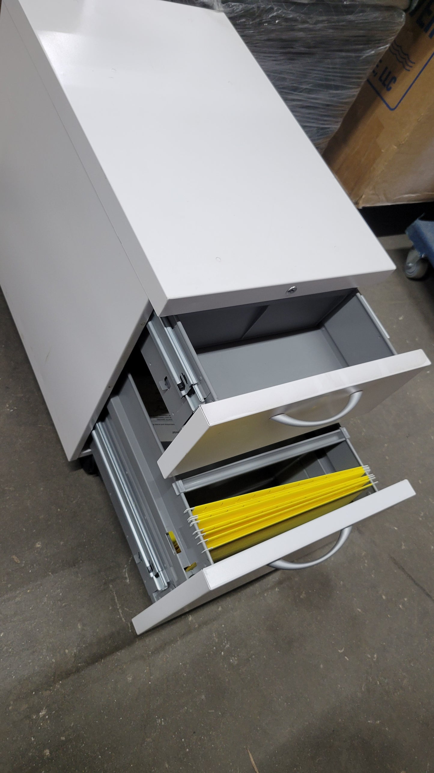 Steelcase Essentials Two-Drawer Mobile Pedestal Filing Cabinet in Brilliant White