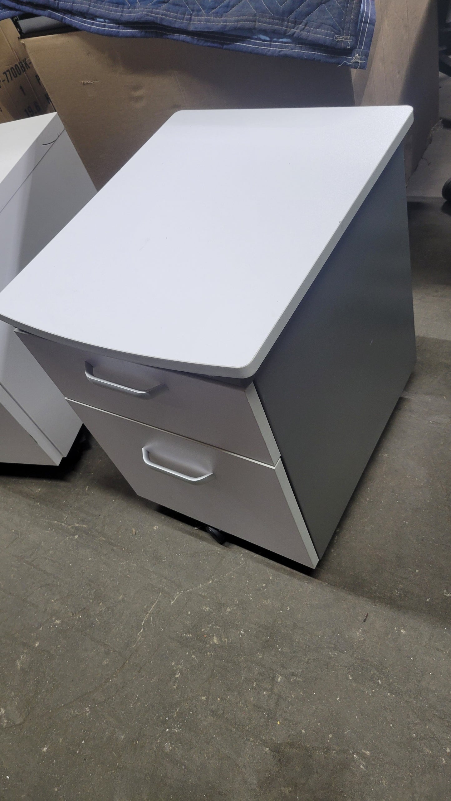 Two-Drawer Mobile Pedestal Filing Cabinet in Light Grey / Dark Grey