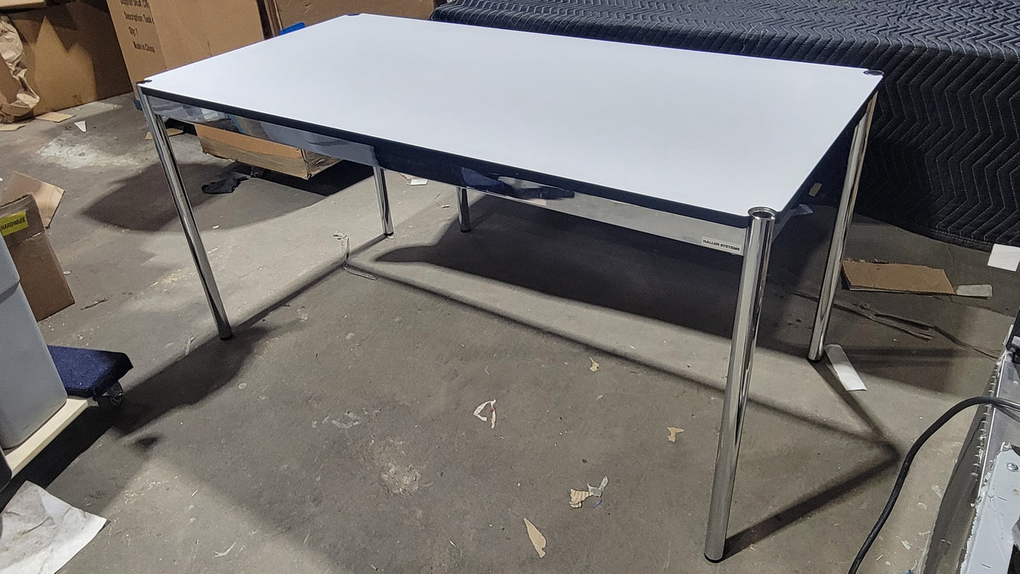 USM Haller T59 30x59-in Desk-Table in Pearl Grey Laminate (Vintage)