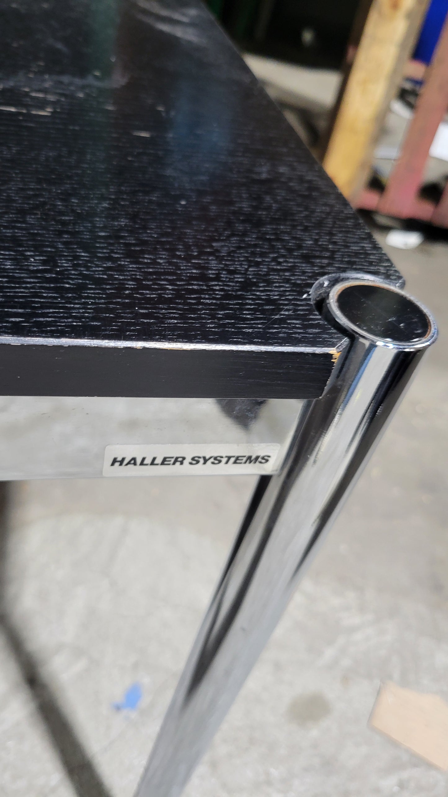 USM Haller 30x30-in Desk-Table in Black Oak Veneer (Vintage)