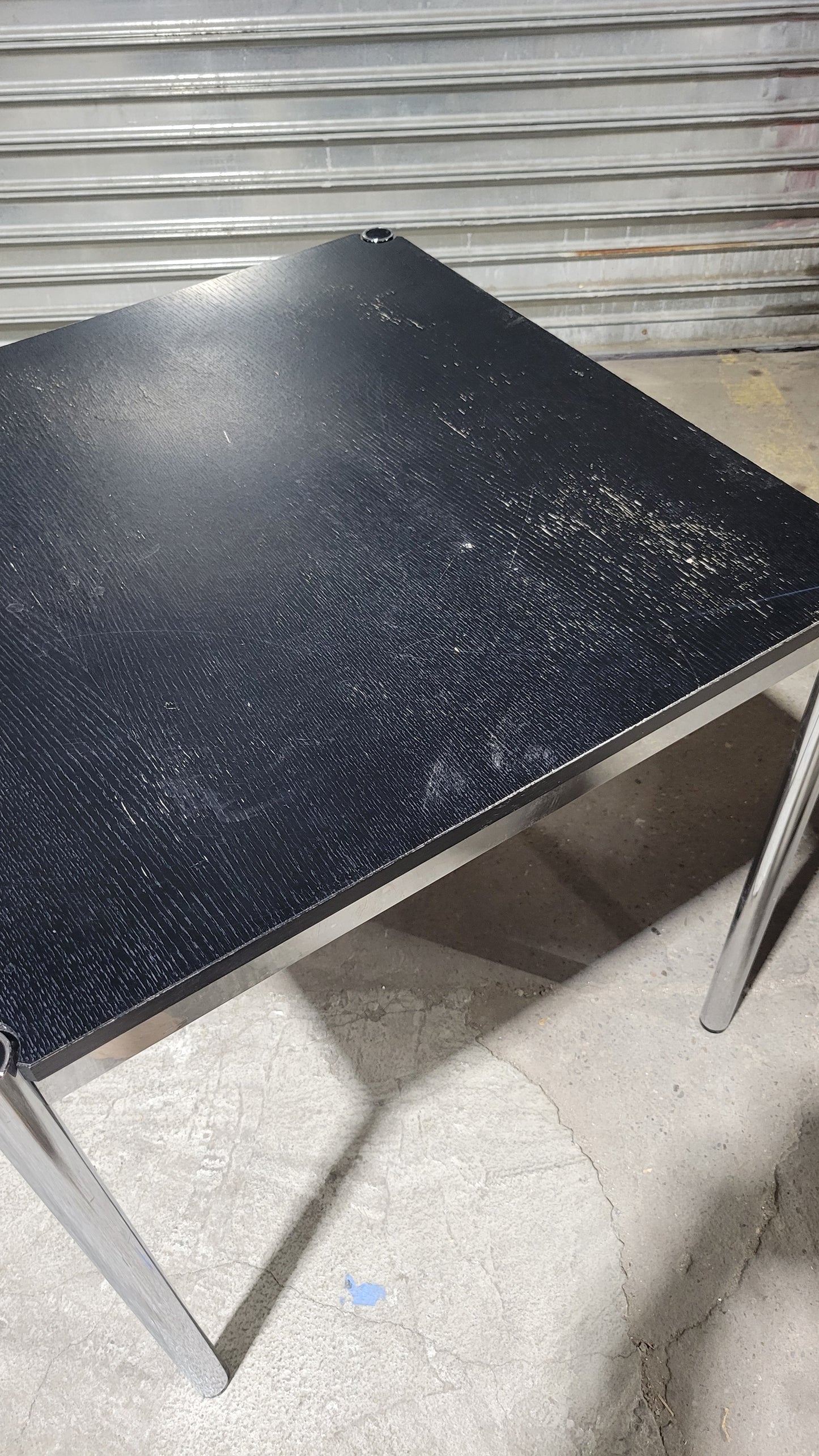 USM Haller 30x30-in Desk-Table in Black Oak Veneer (Vintage)