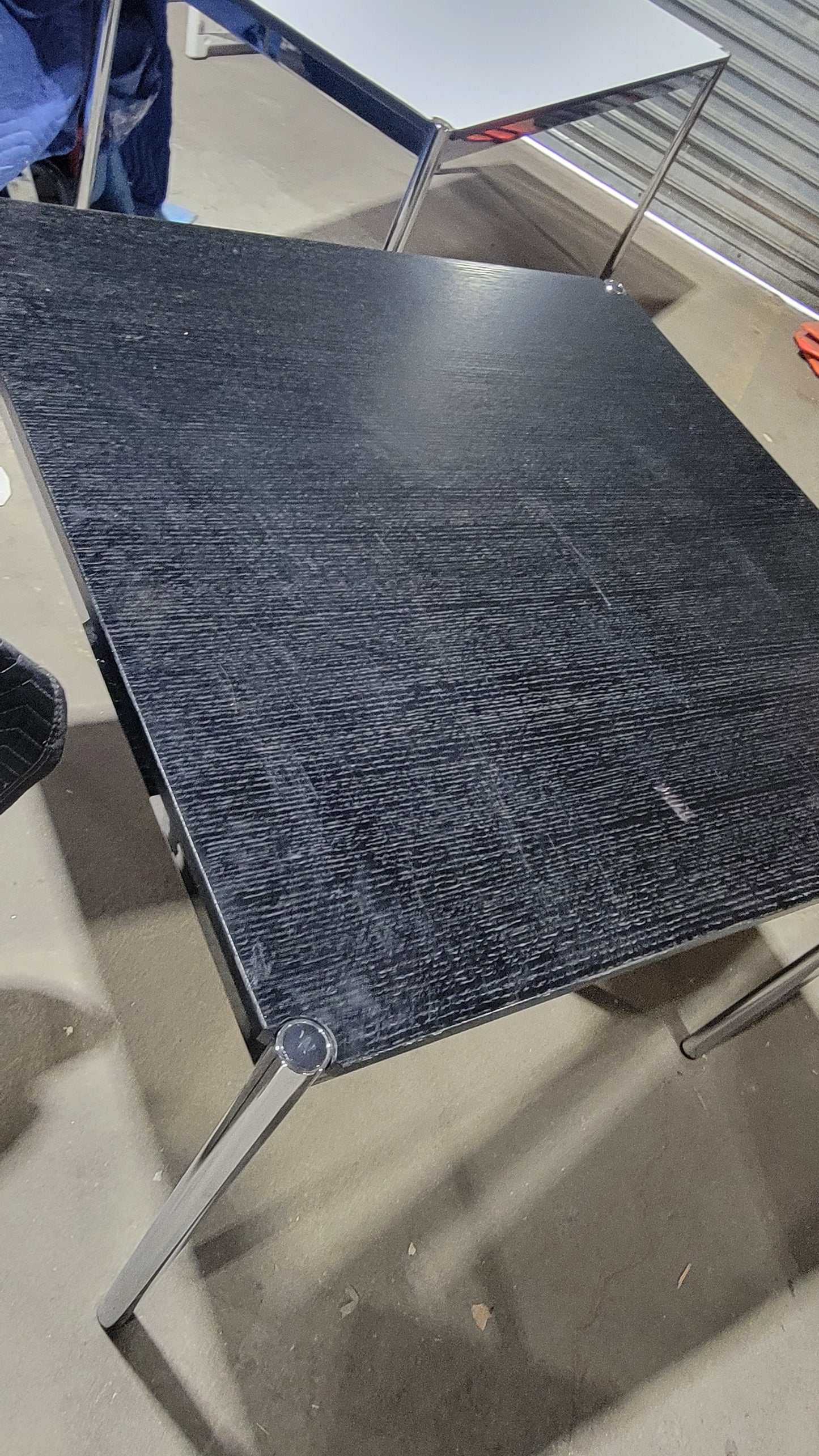 USM Haller 40x40-in Desk-Table in Black Oak Veneer