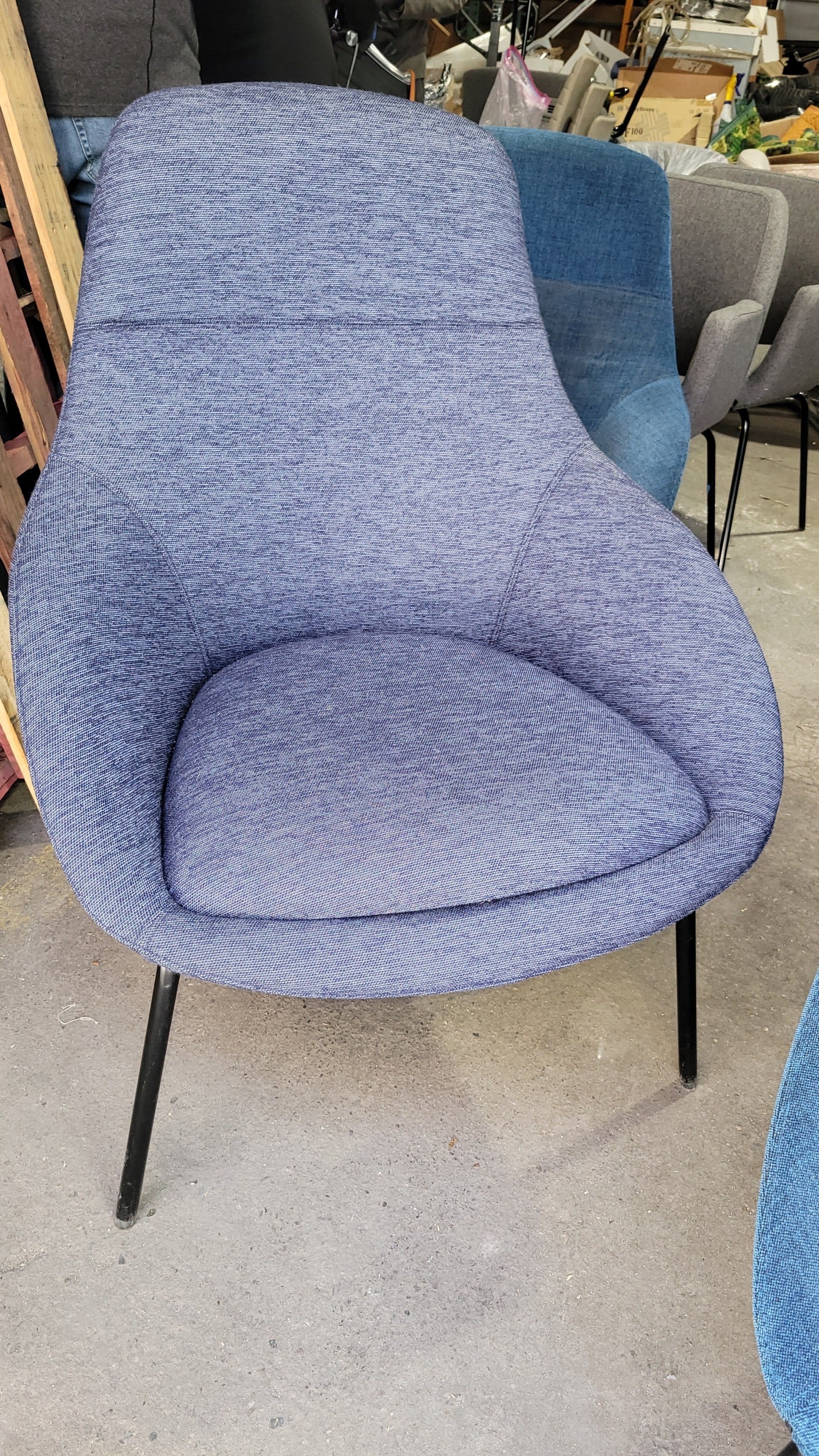 Naughtone Always Lounge Chair in Indigo Blue Fabric