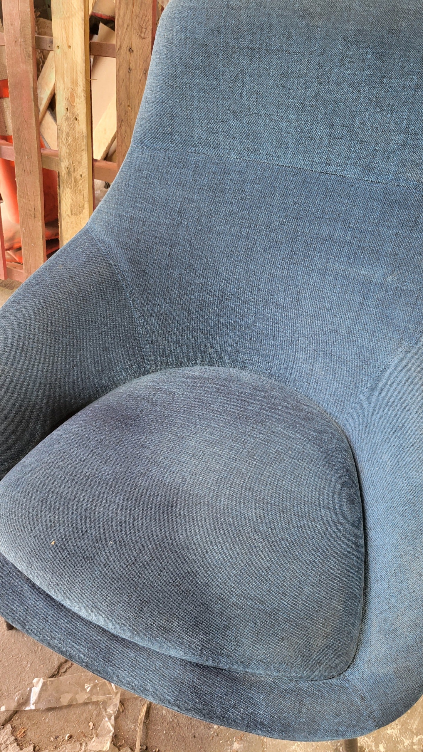 Naughtone Always Lounge Chair in Steel Blue Fabric
