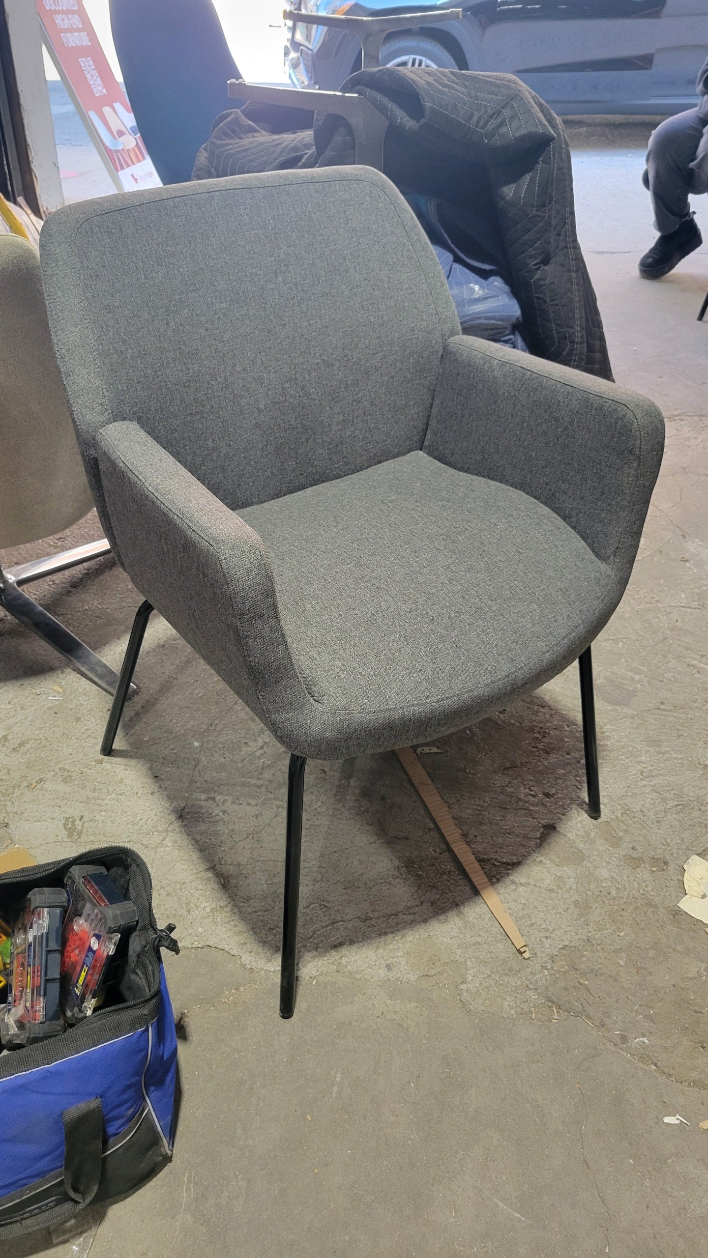 Coalesse Bindu Guest Chair in Light Grey Fabric
