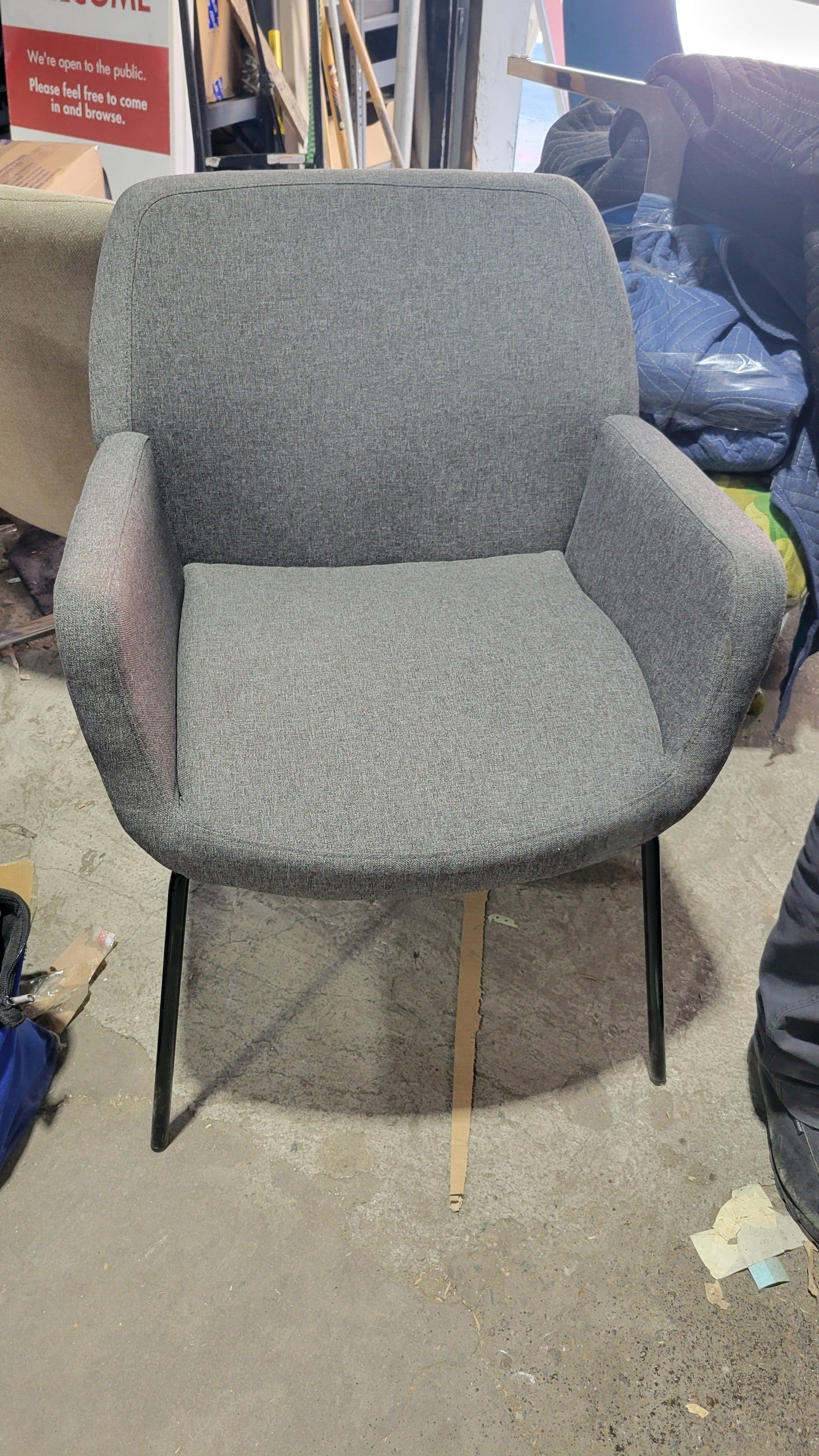 Coalesse Bindu Guest Chair in Light Grey Fabric