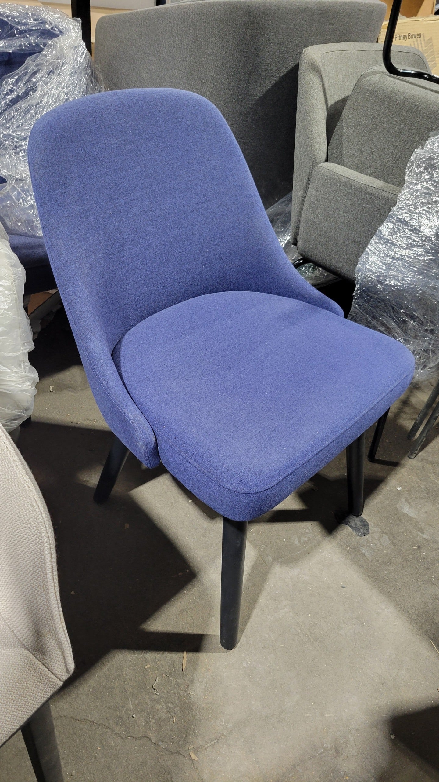 West Elm Sterling Side Chair in Blue Fabric