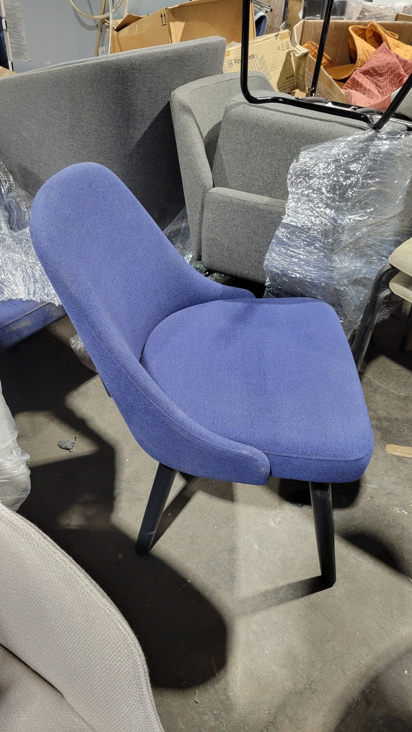 West Elm Sterling Side Chair in Blue Fabric