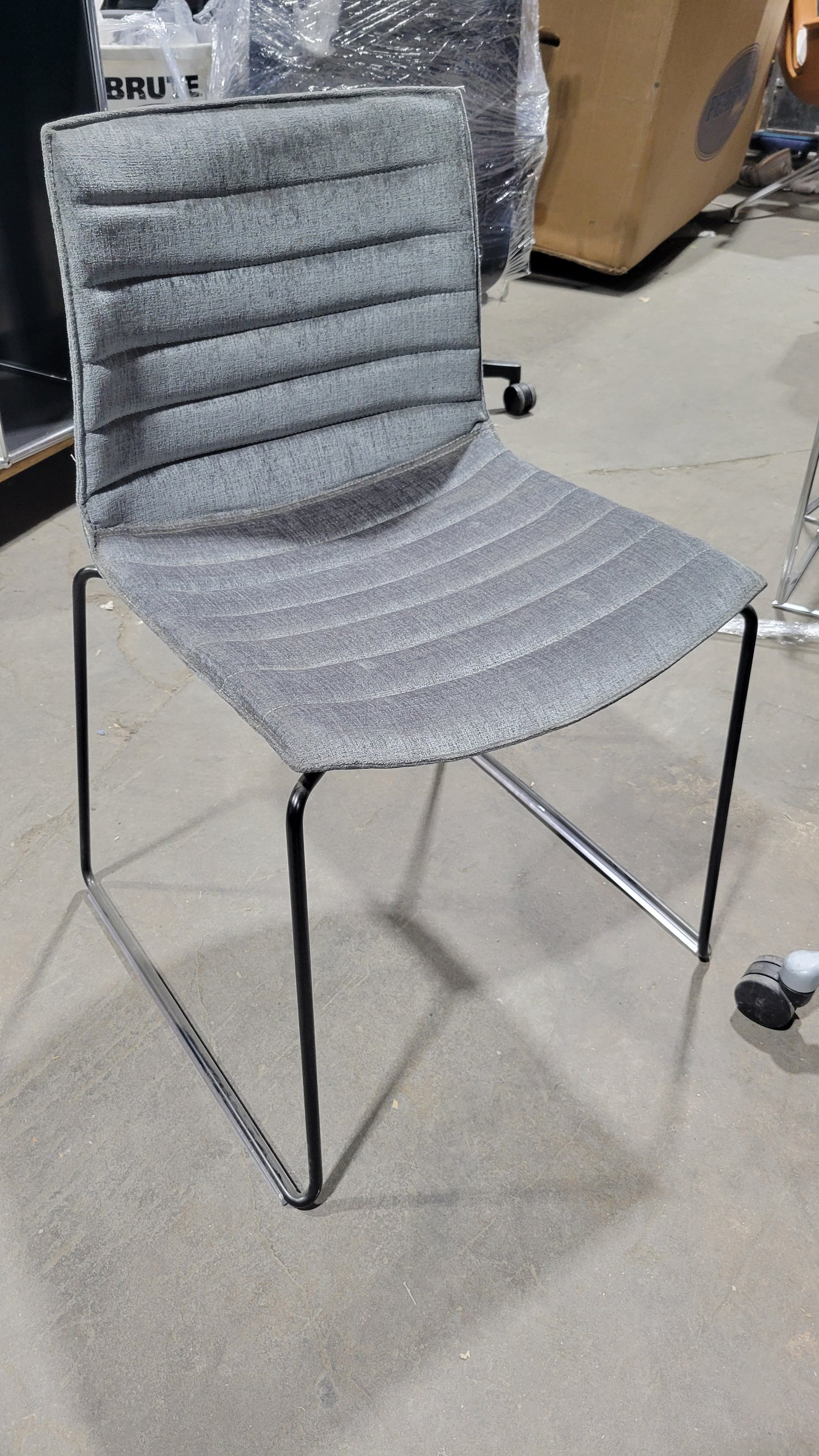 Arper Catifa 53 Side Chair in Grey Fabric