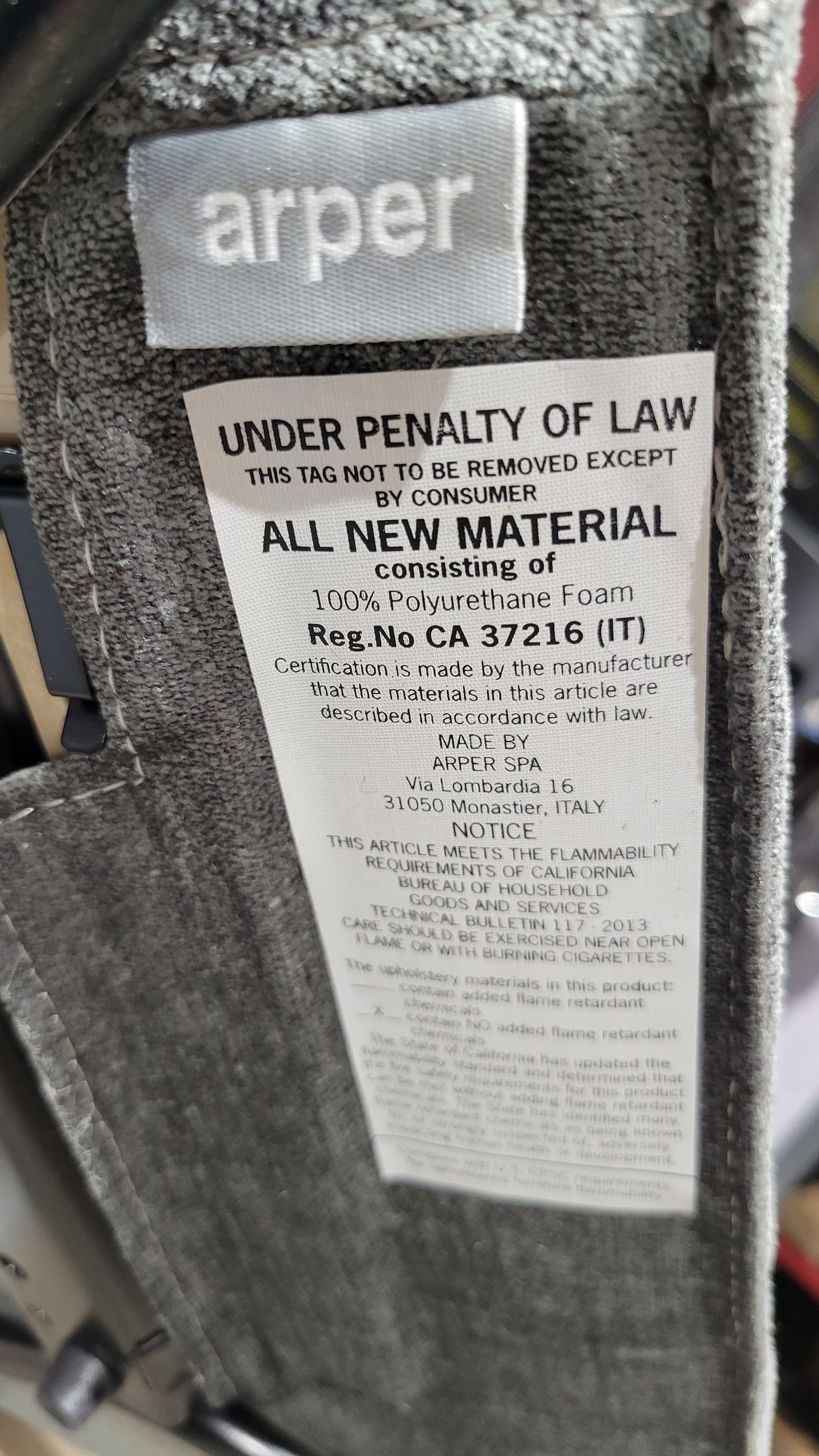 Arper Catifa 53 Side Chair in Grey Fabric