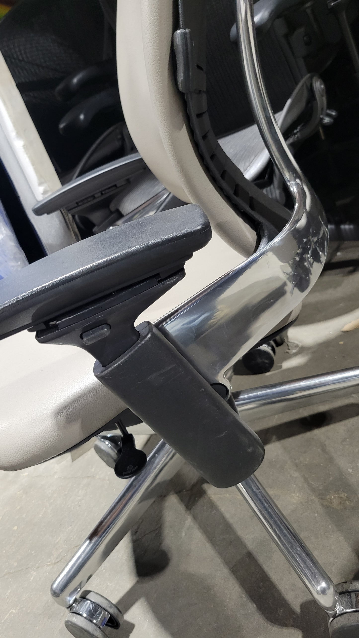 Steelcase Leap V2 Chair in Ash Eco-Leather with Aluminum Base