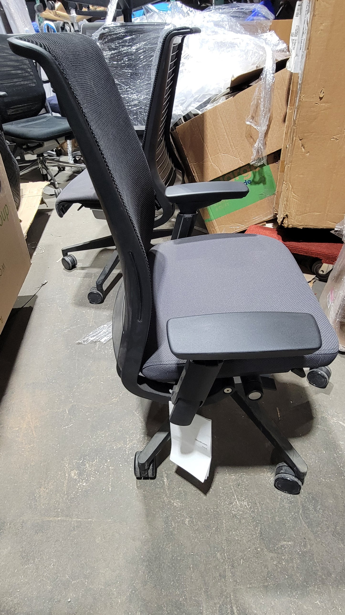 Steelcase Think V2 Chair in Black Back and Grey Fabric Seat