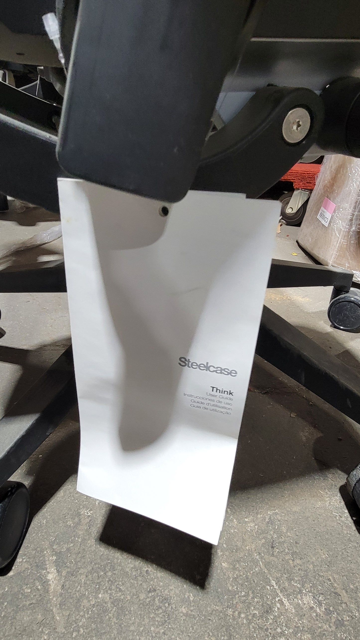 Steelcase Think V2 Chair in Black Back and Grey Fabric Seat