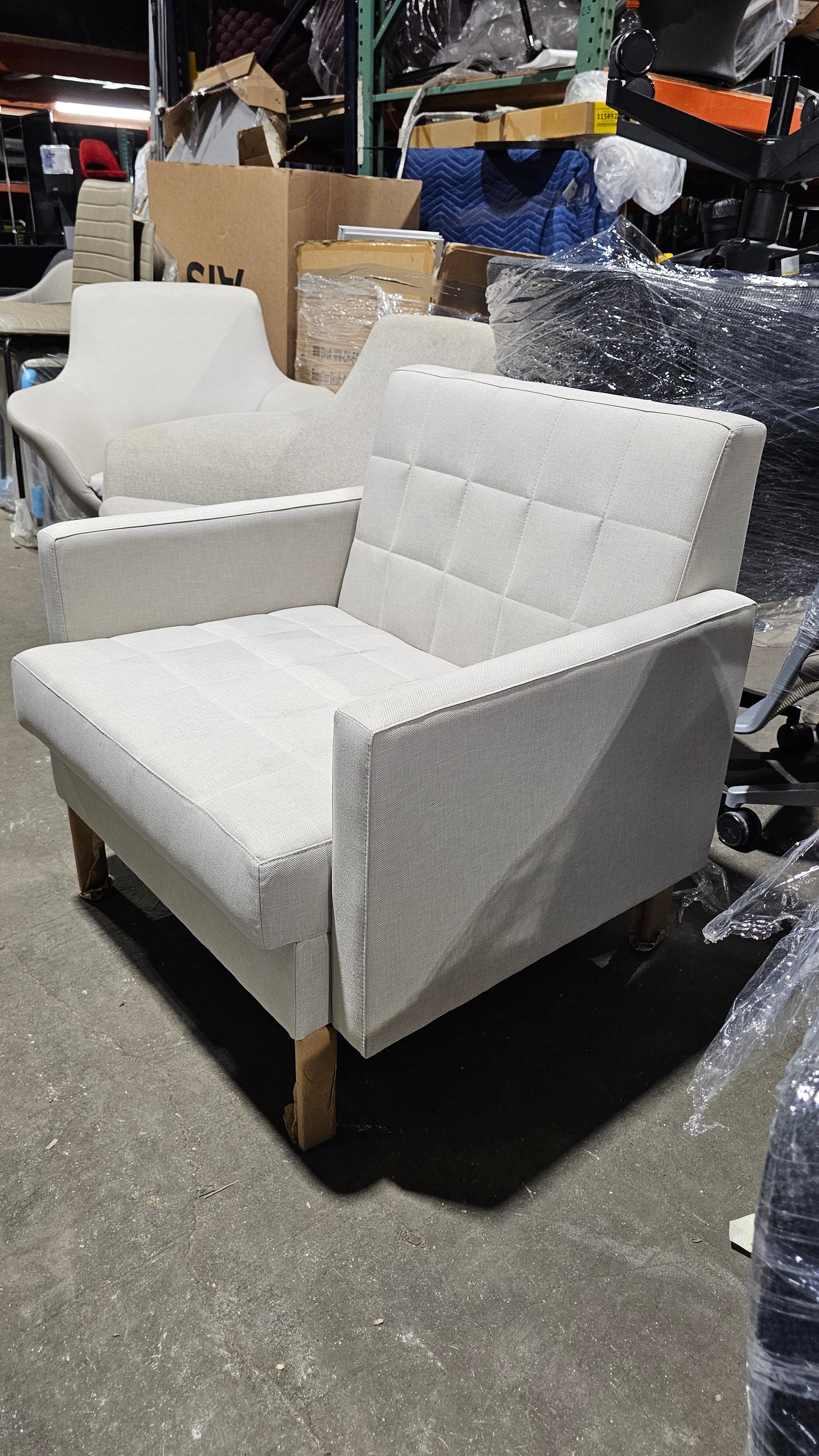 Coalesse Millbrae Lounge Chair in Off-White Fabric