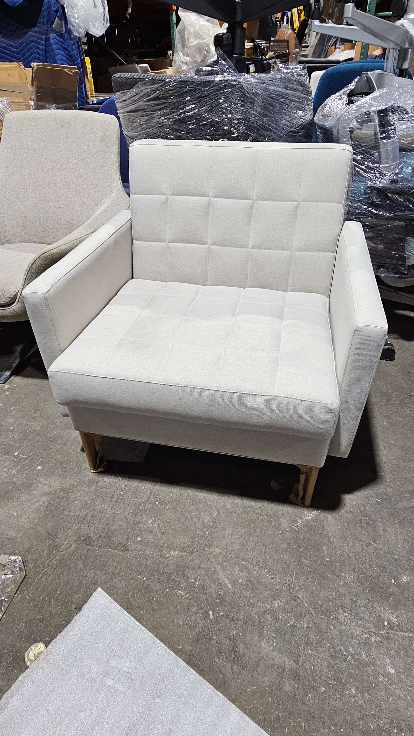 Coalesse Millbrae Lounge Chair in Off-White Fabric