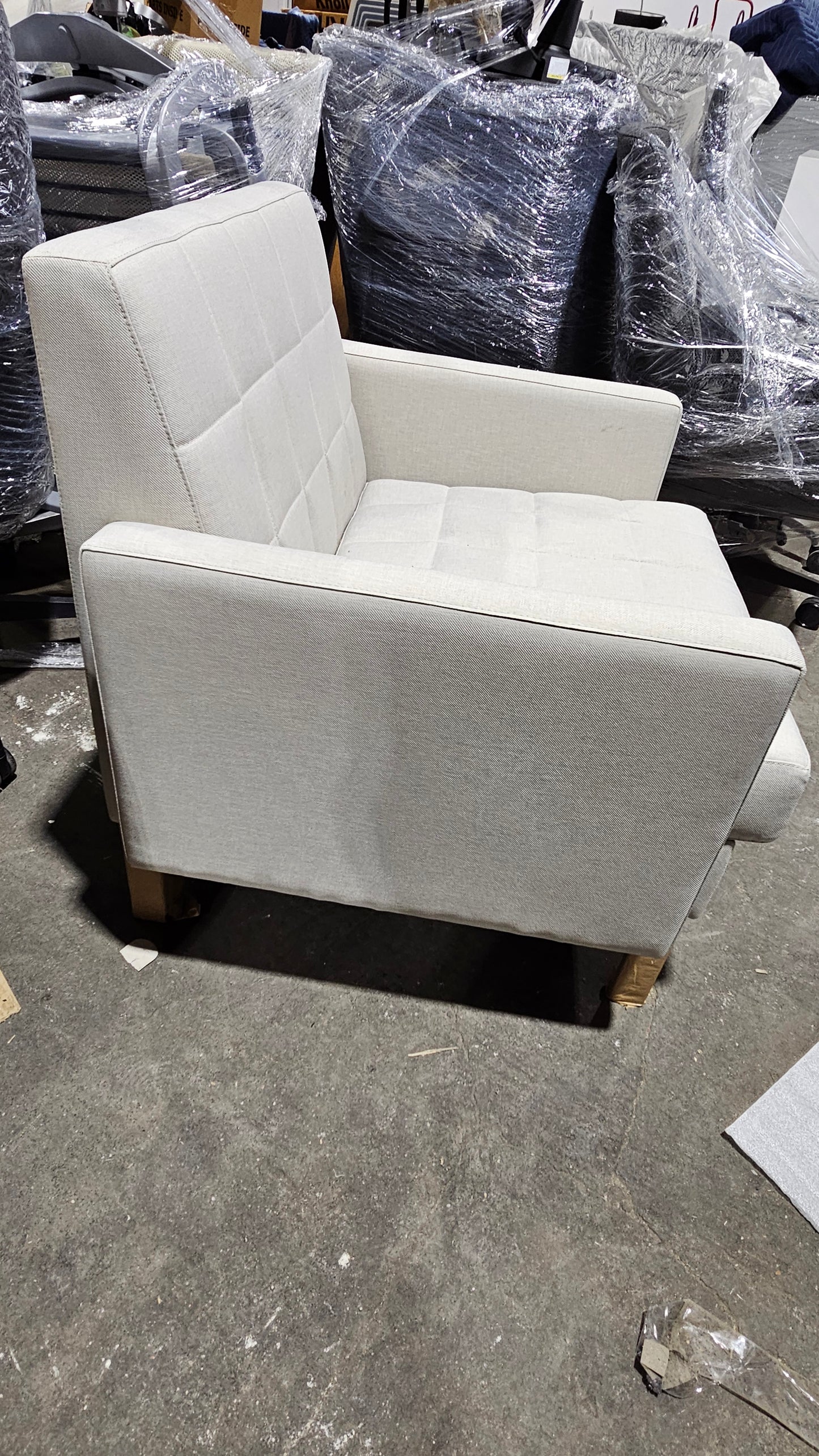 Coalesse Millbrae Lounge Chair in Off-White Fabric