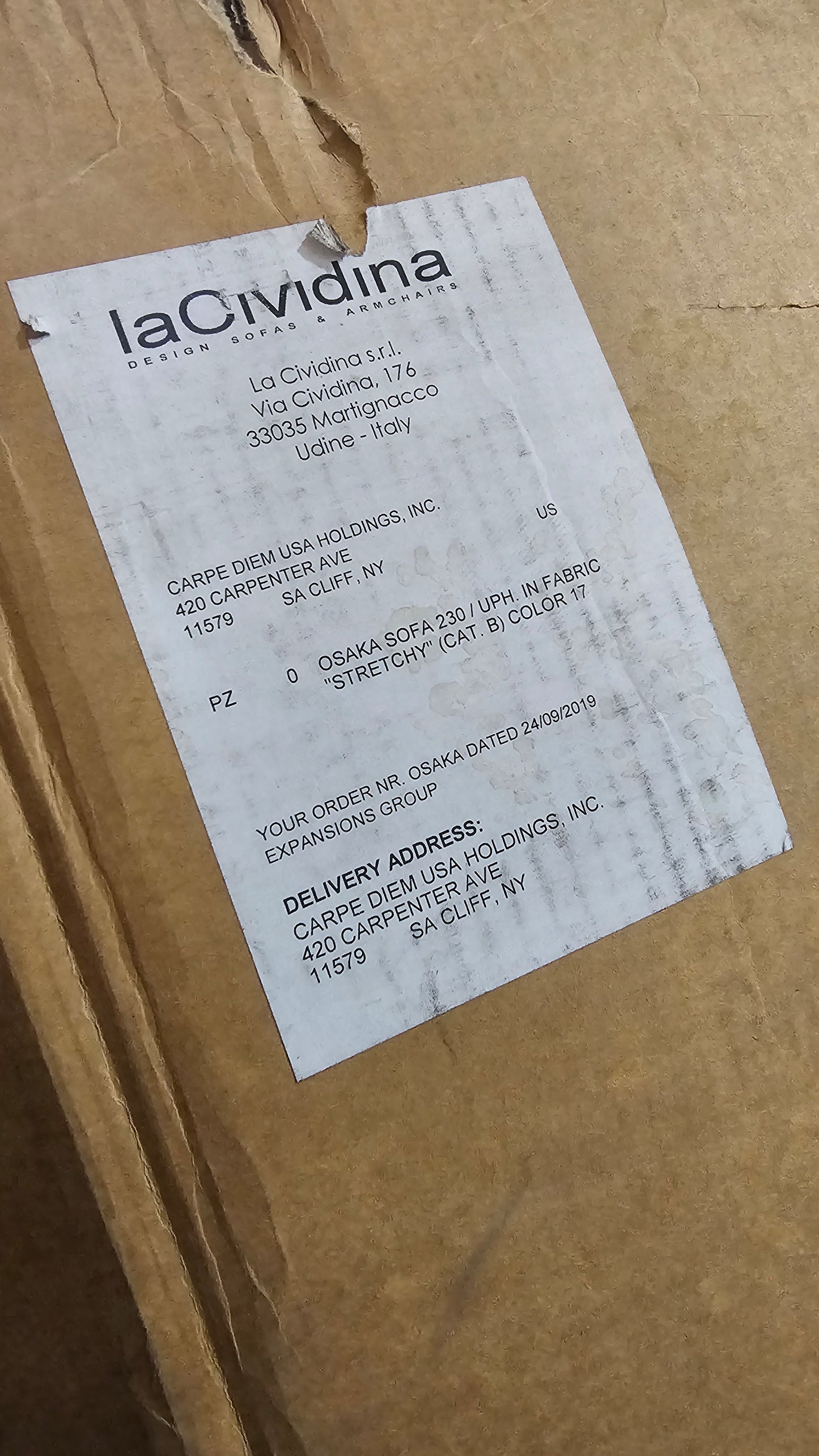 LaCividina Osaka Sofa (New in Box)